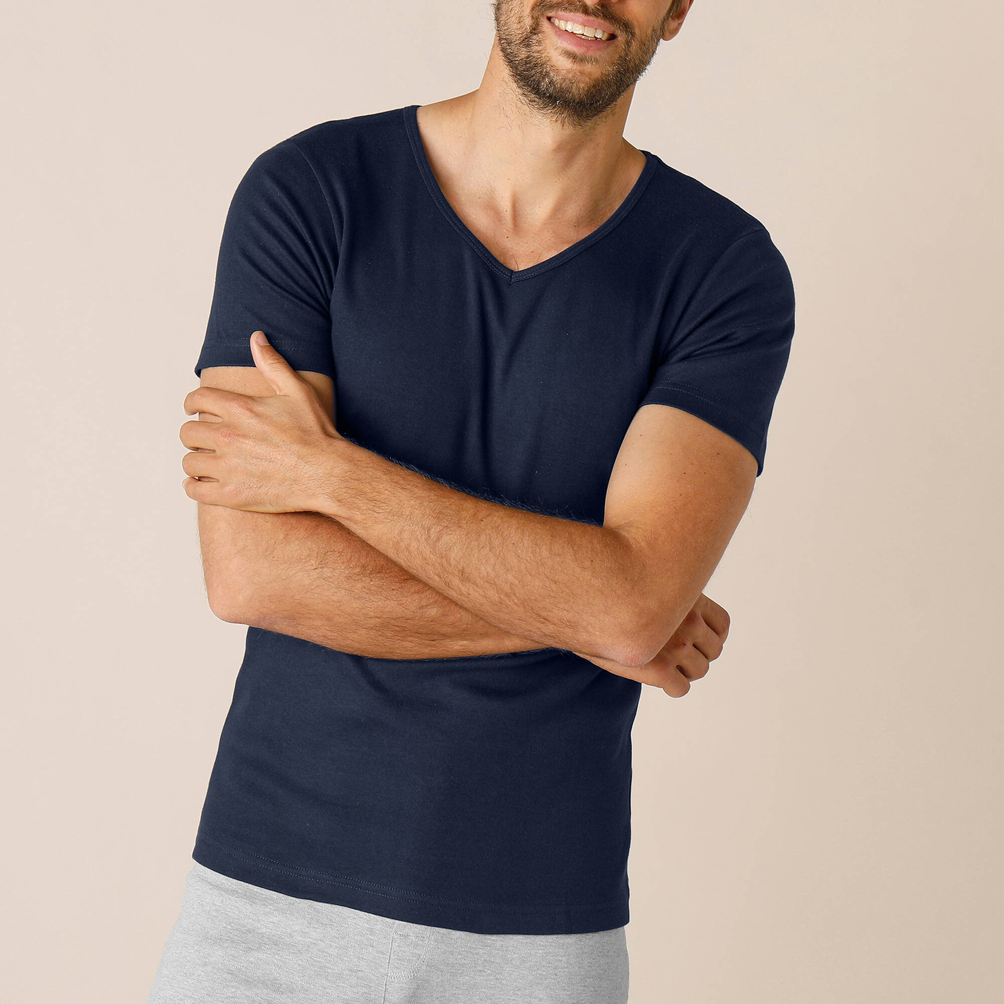 T-shirt sous-vêtement homme col V manches courtes chaleur douce - lot de 2 - Blancheporte