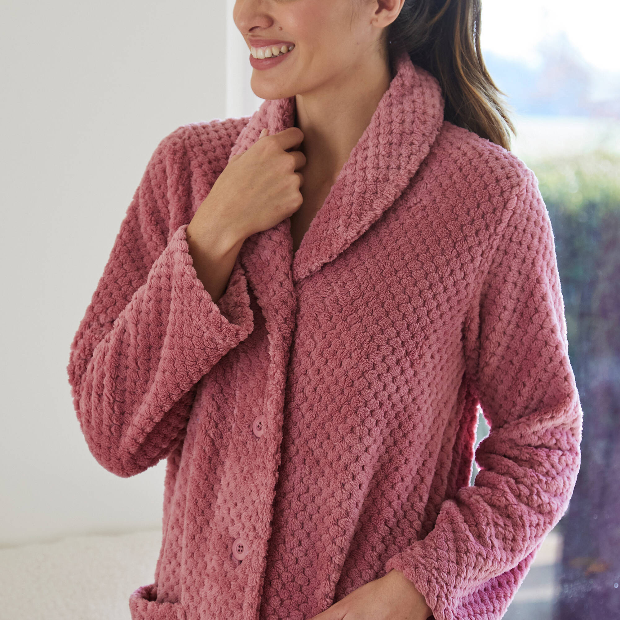 Robe de chambre maille polaire col chle - longueur 120 cm - Blancheporte 52$