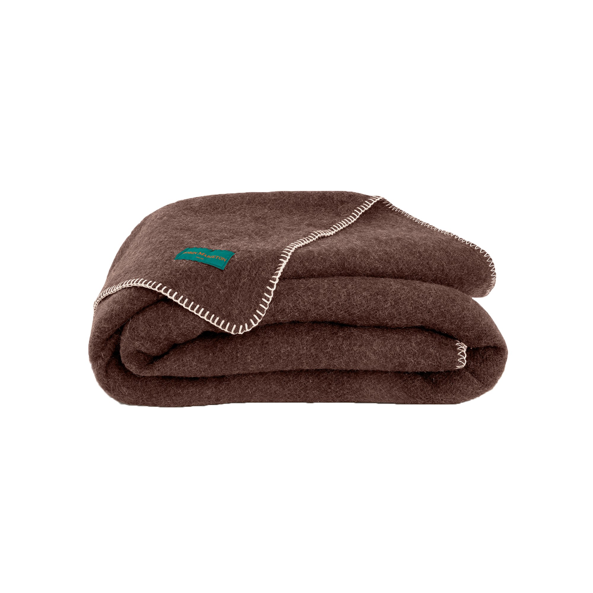 Couverture pure laine fabrication française - Couverture 2 Personnes : 220x240 Cm - Marron - Ourson