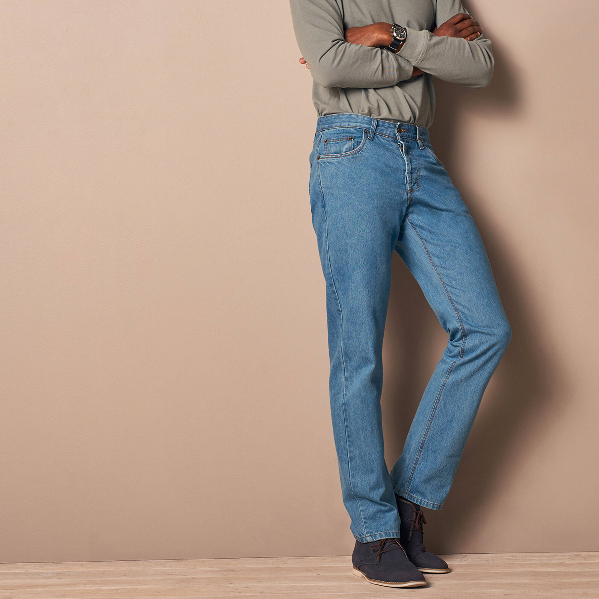 Jean droit basique 100 coton - L28 - Blancheporte 35$