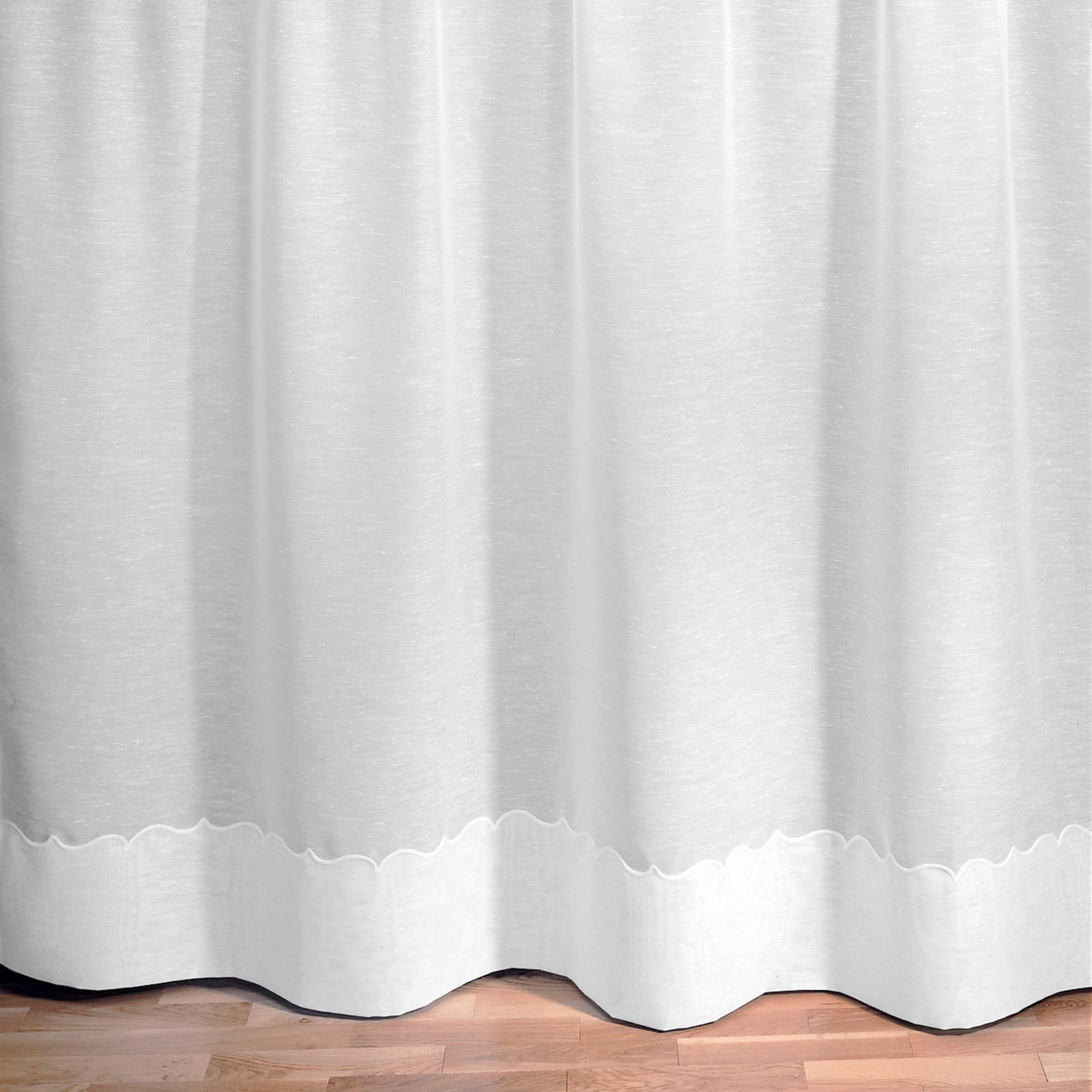 Panneau Lin Polyester Base Cornely Finition Galon Fronceur - Colombine