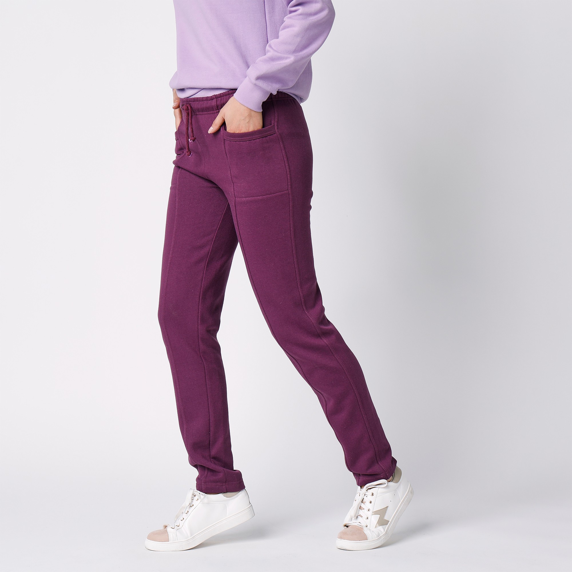 Pantalon jogging molleton gratt prune Blancheporte