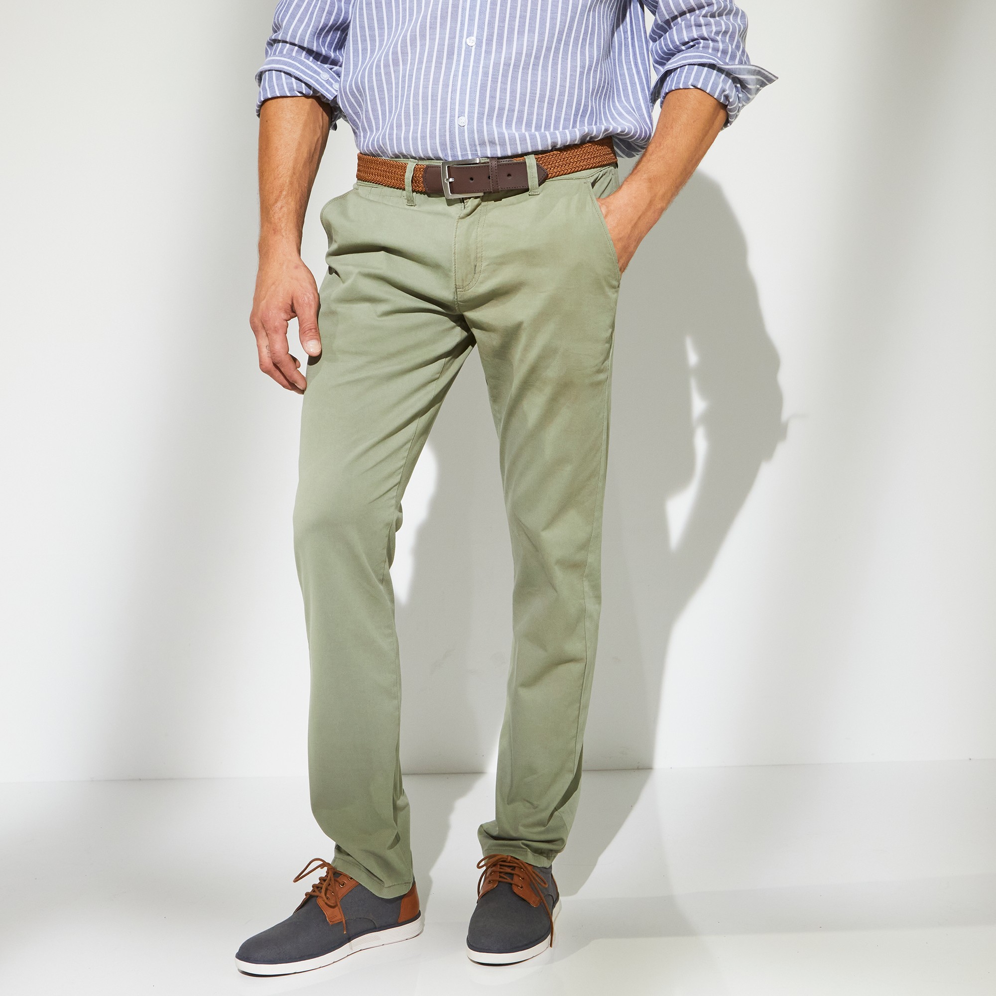 Pantalon Chino Uni Sergé Stretch Grand Confort - Blancheporte