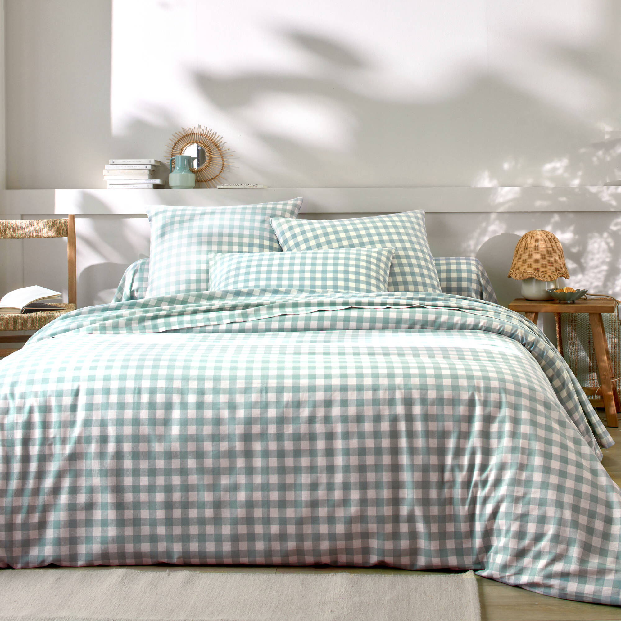 Linge de lit Lou imprimé carreaux - en coton - Blancheporte