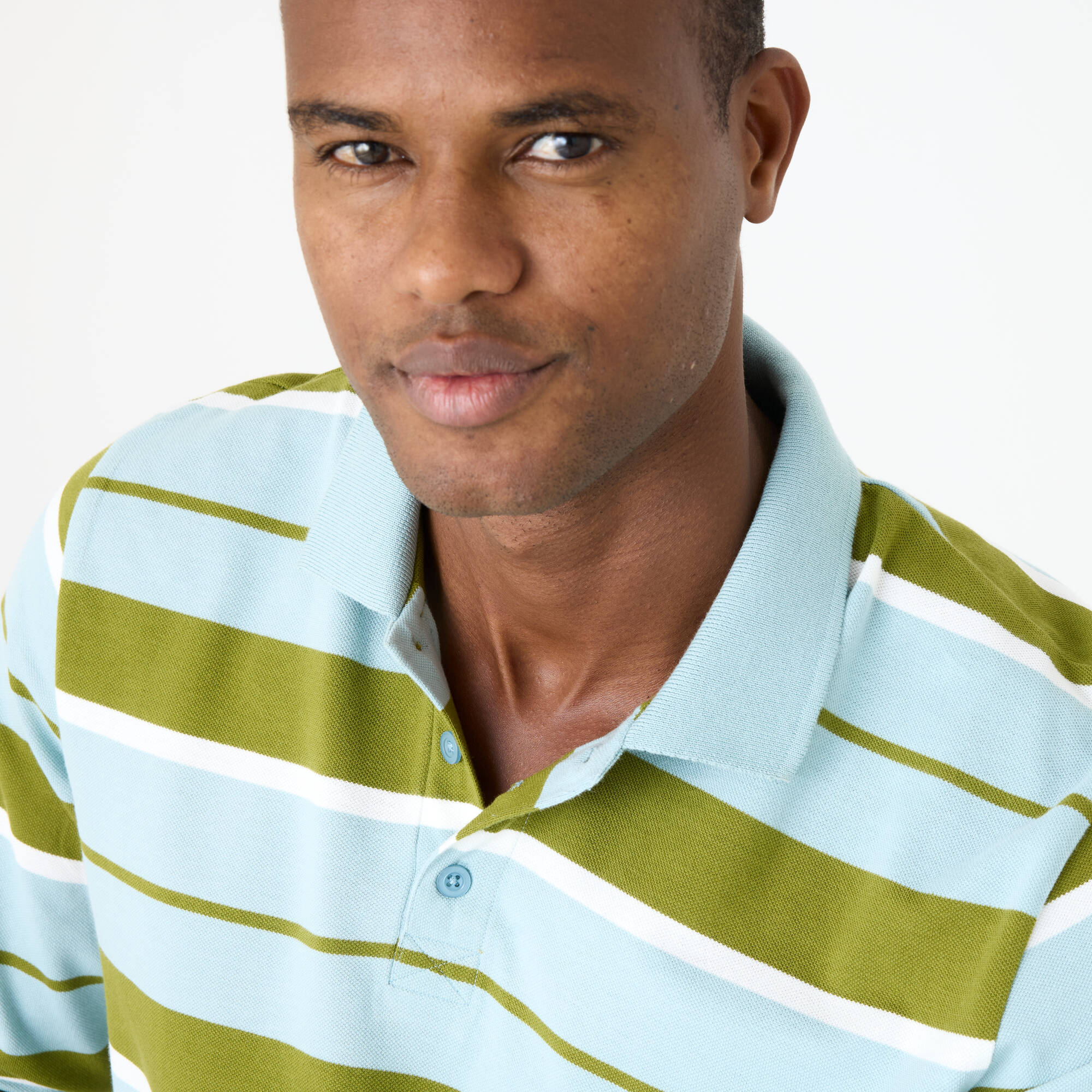 Polo raye maille pique manches longues - Blancheporte 30$