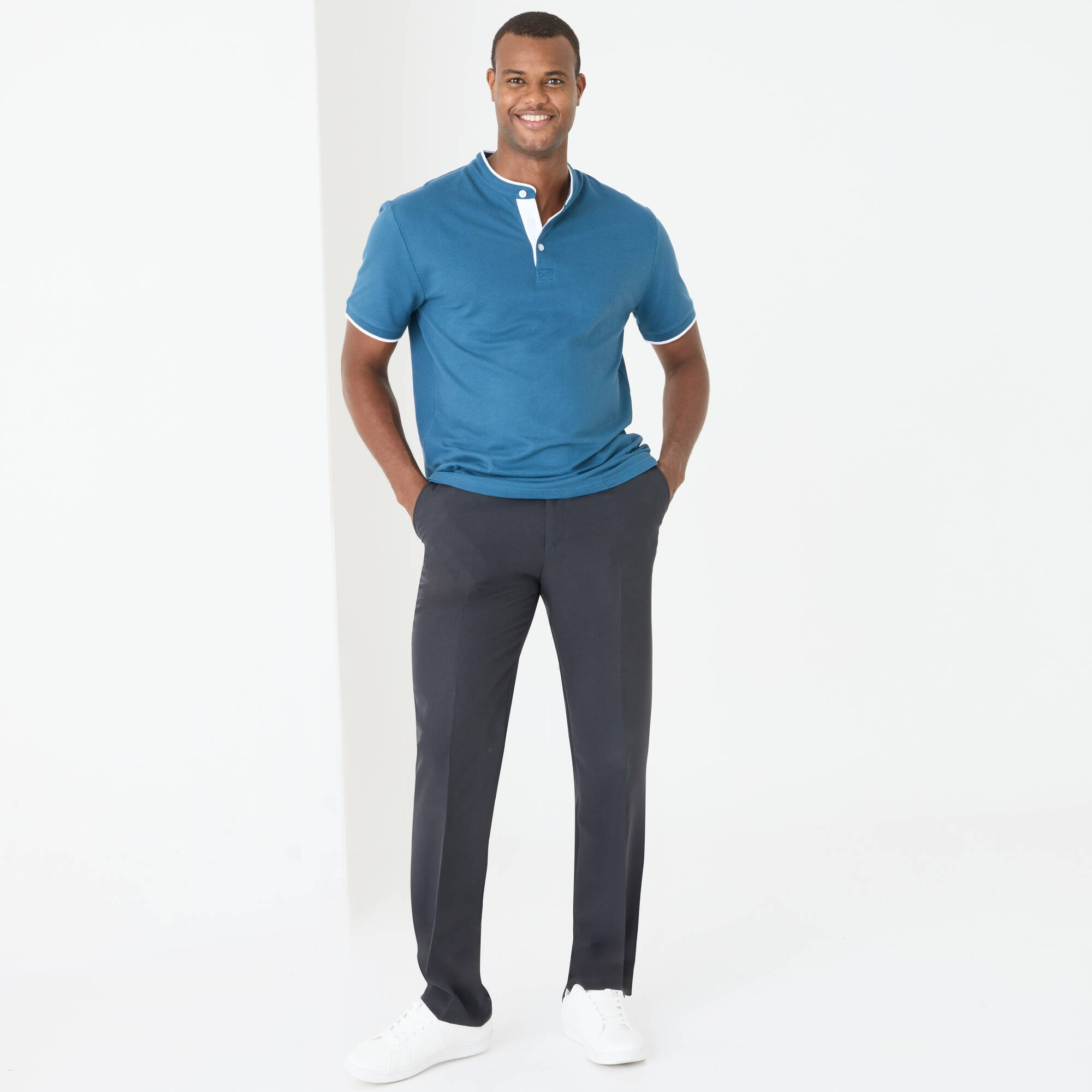 Polo uni col mao maille pique manches courtes - Blancheporte 20$