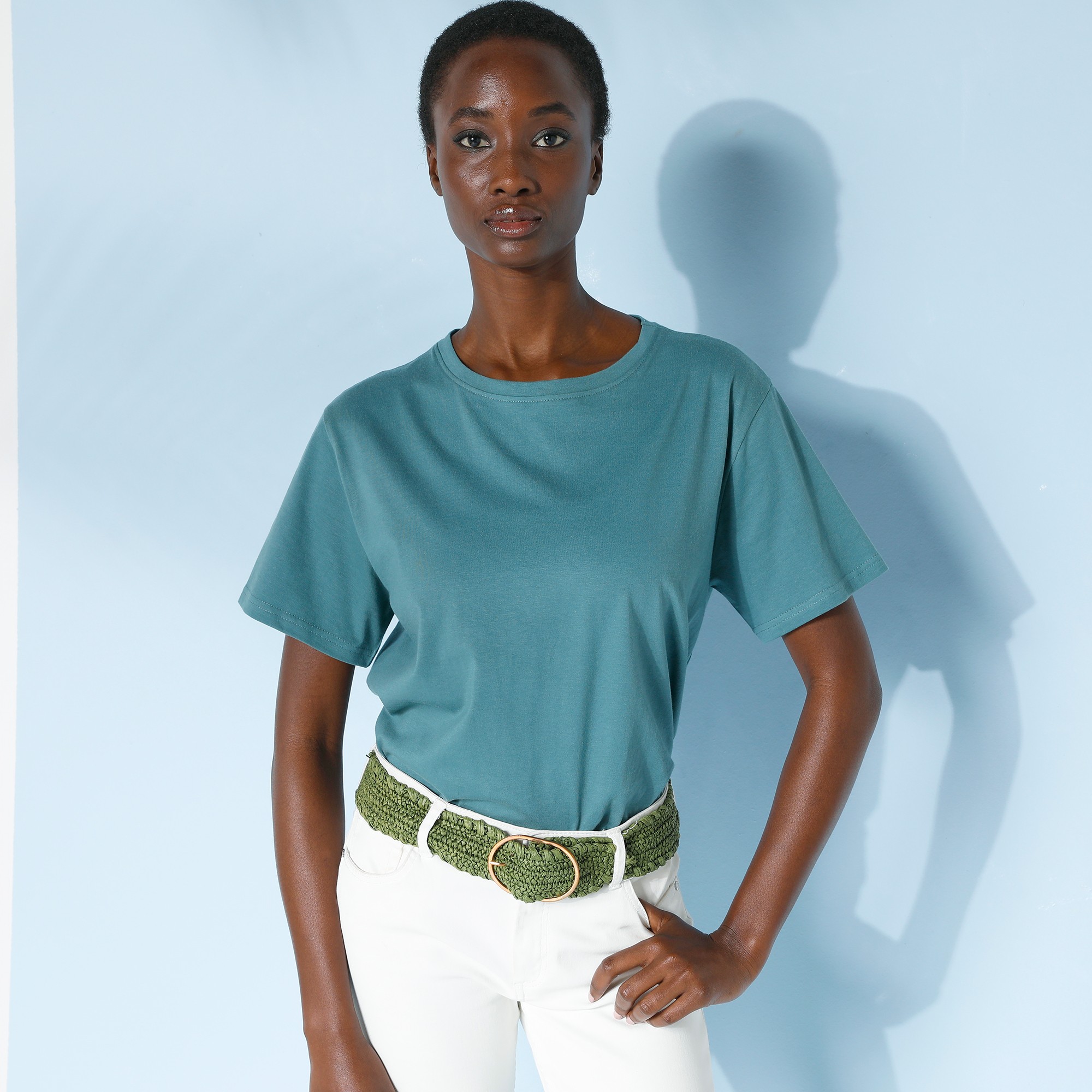 T-shirt loose En Coton, Uni - Blancheporte