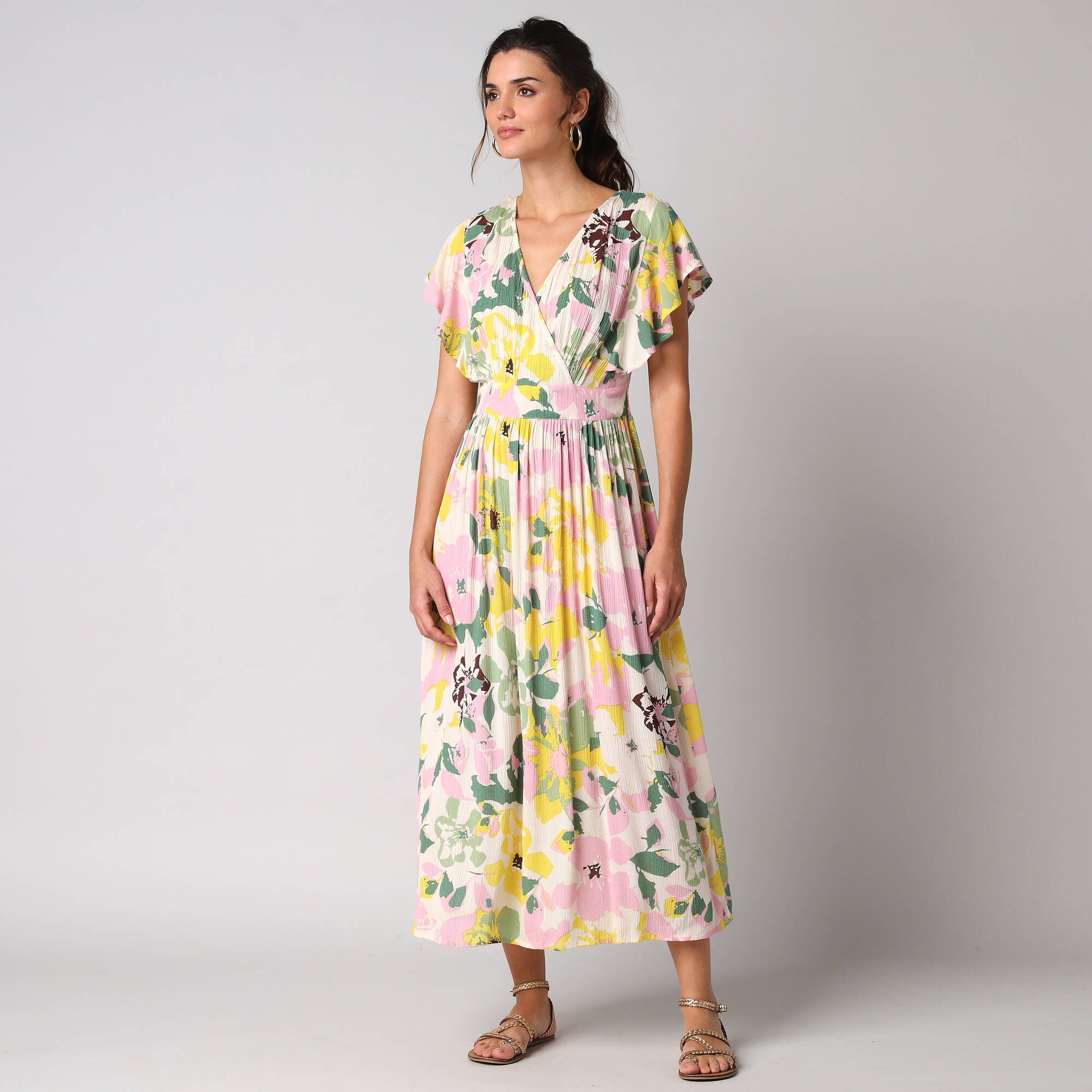 Robe cache-coeur imprime crpon - Blancheporte 56 €