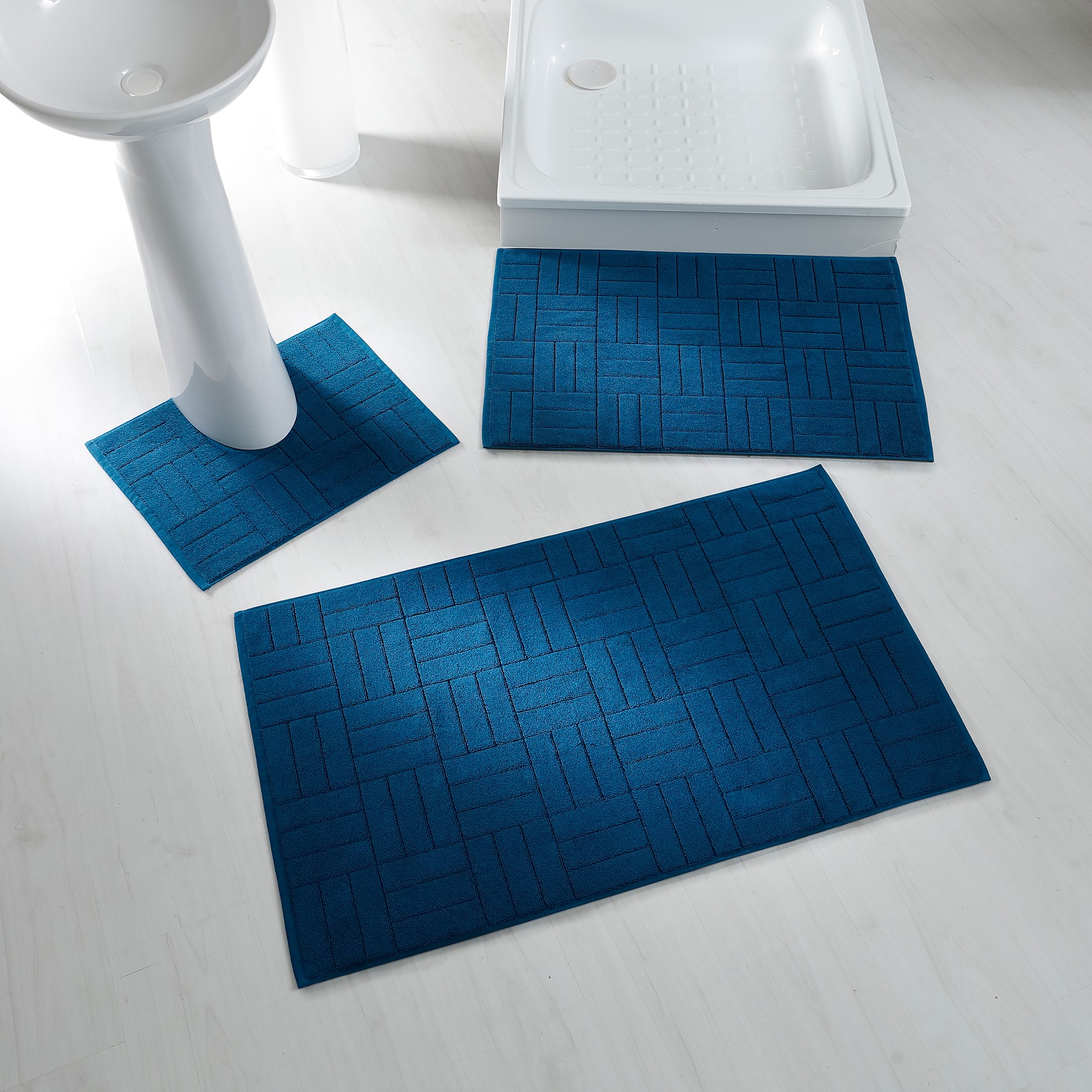 Tapis De Bain Éponge Motif Parquet - Blancheporte