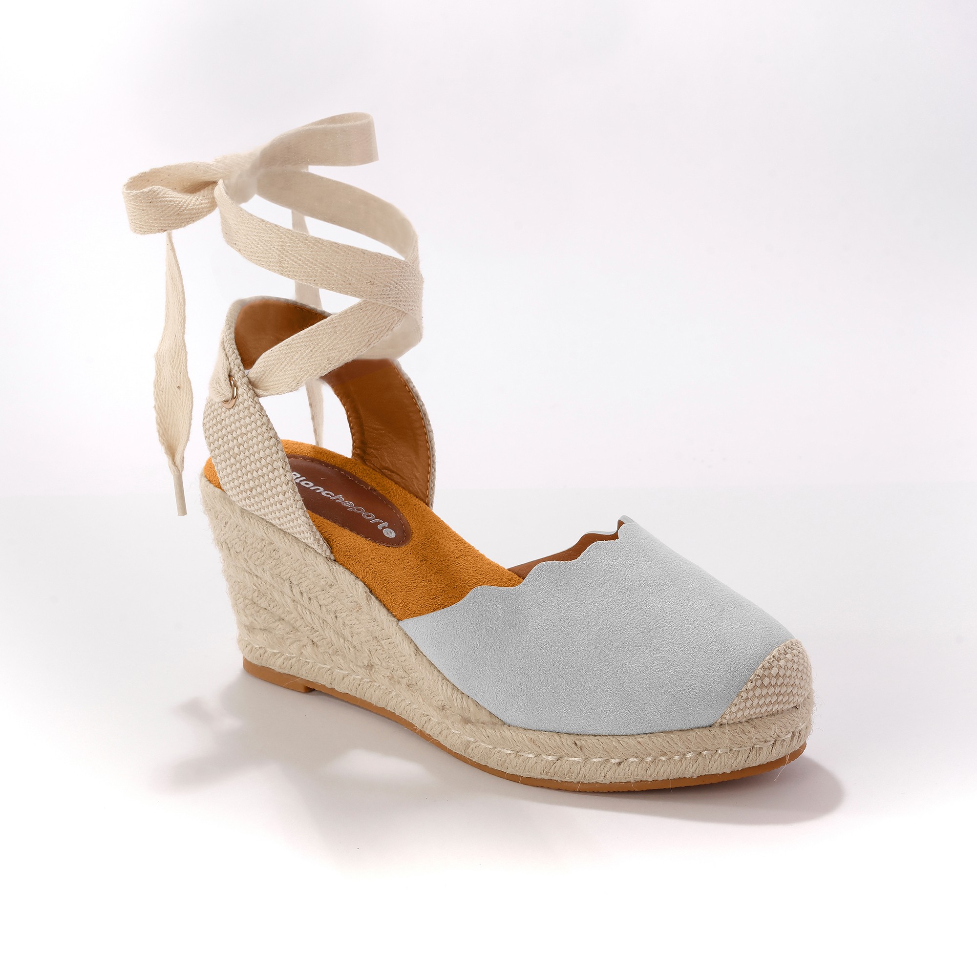 Sandales Compensées À Nouer - Argenté - Blancheporte