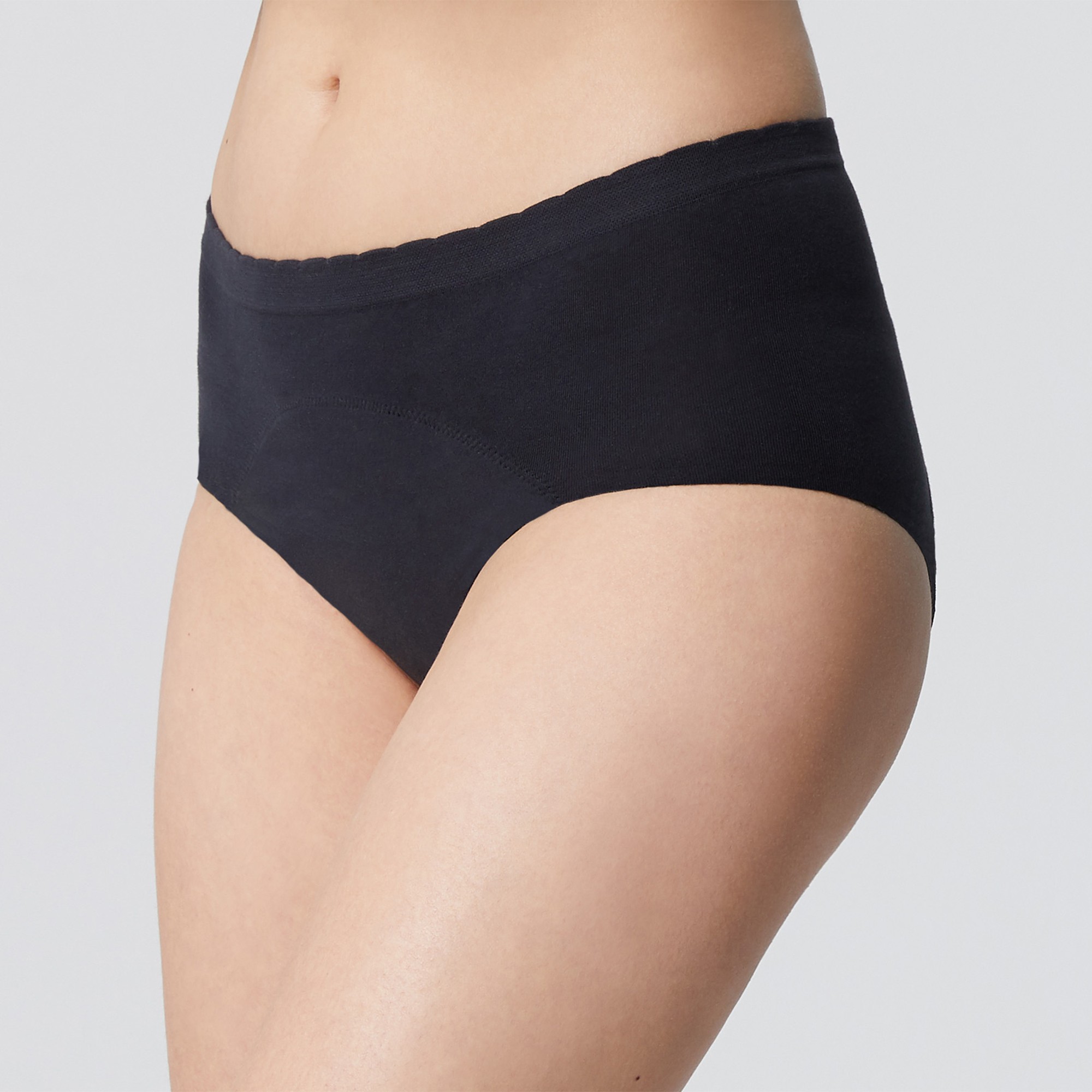 Culotte haute menstruelle Les Fleurs de Coton - 34/36 - Noir - Variance
