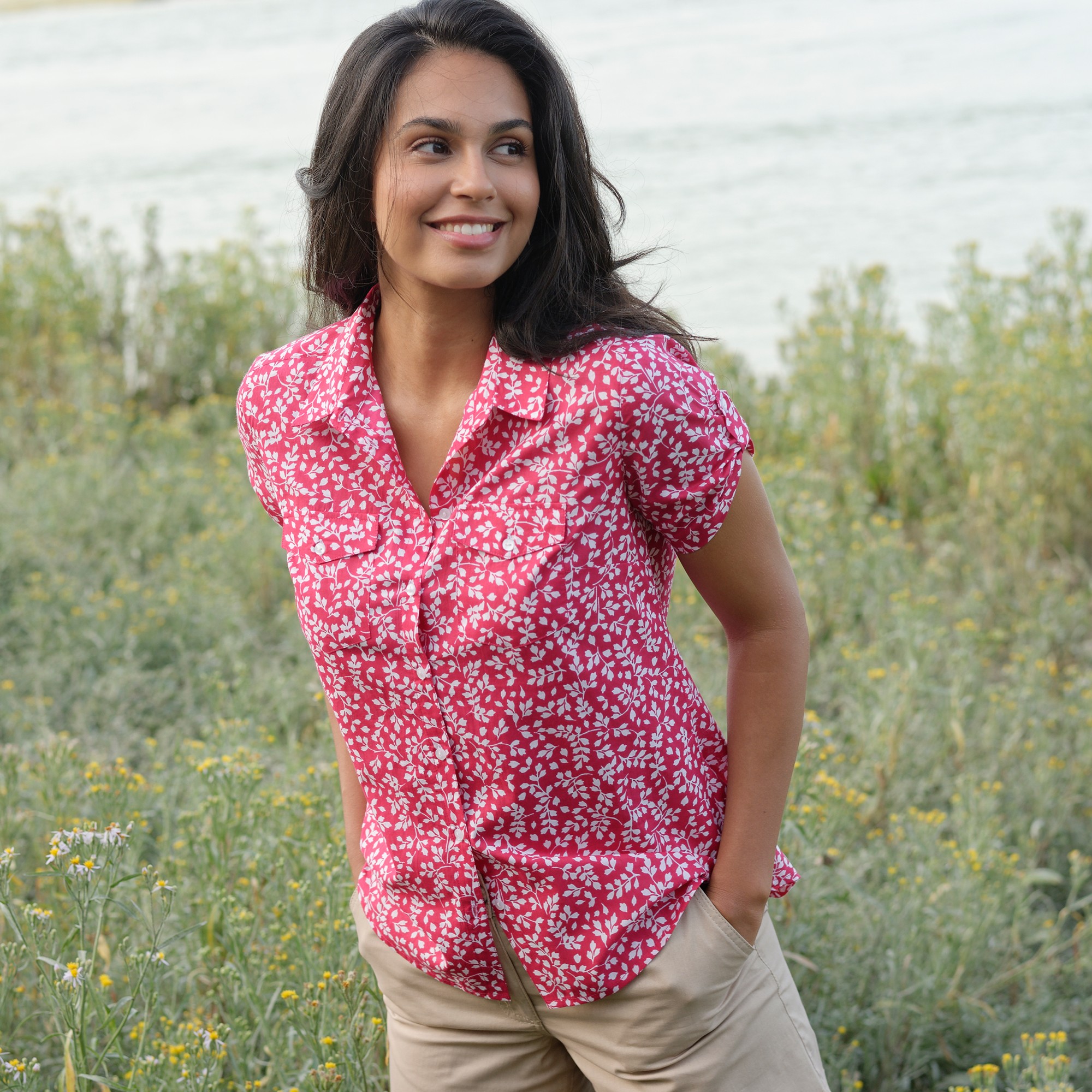 Chemisier Manches Courtes Imprimé Bicolore - Blancheporte