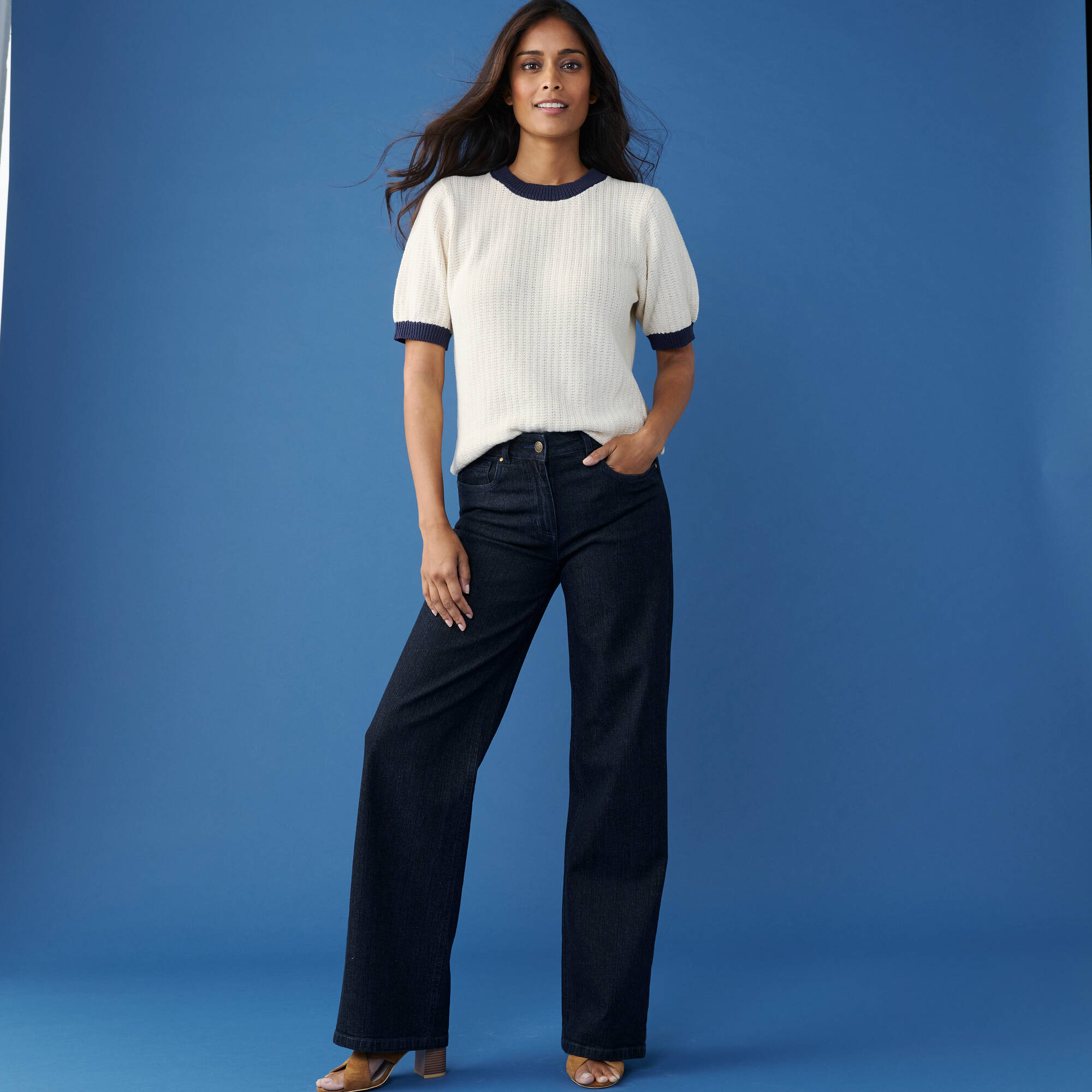 Jean coupe large stretch grande stature - Blancheporte 43$