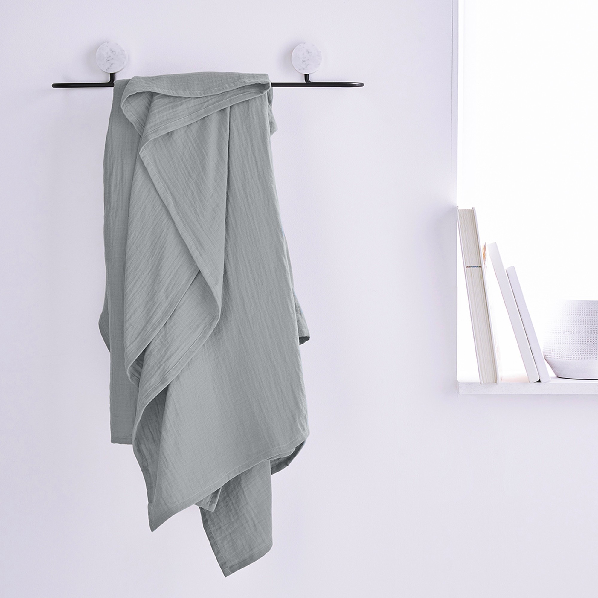 Plaid Uni Ou Jeté De Canapé Gaze De Coton - Blancheporte