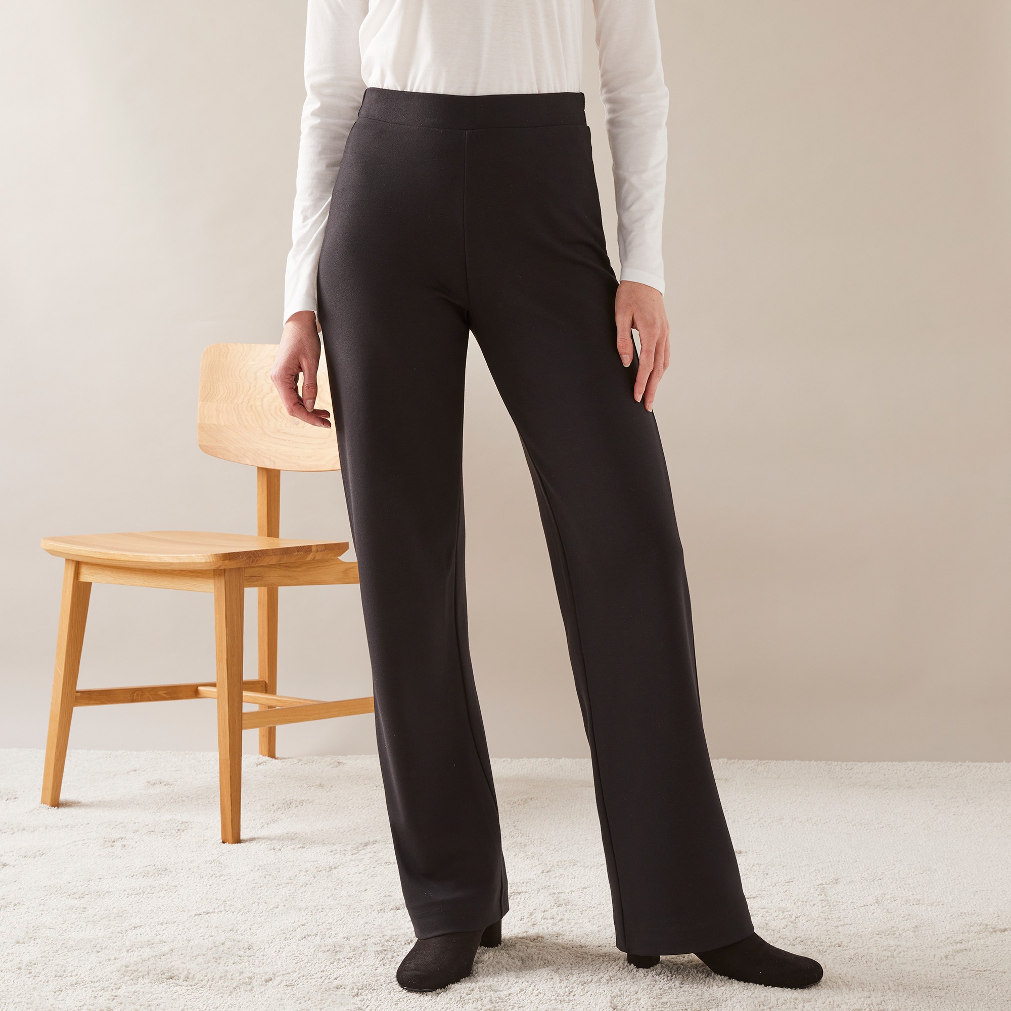Pantalon Droit Large, Maille Milano - Blancheporte
