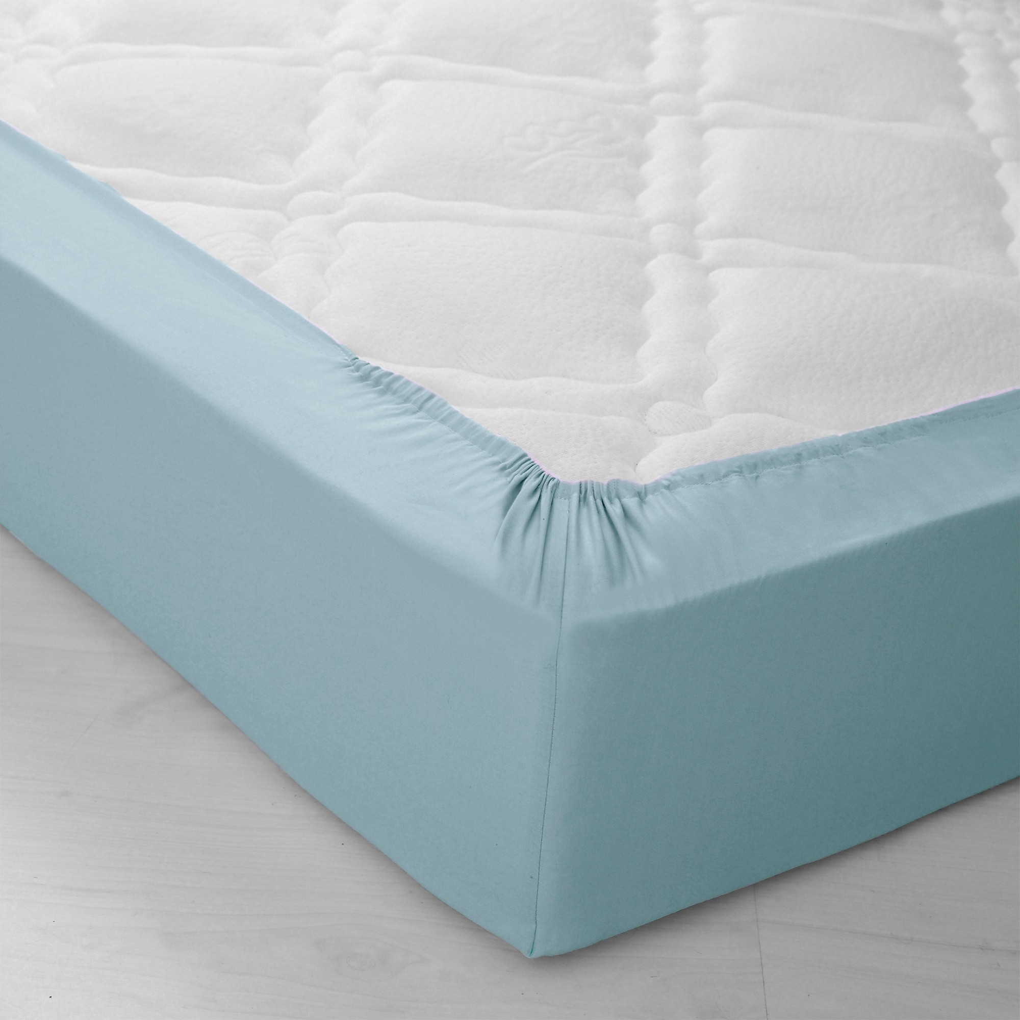 Drap-housse uni jersey bonnets 26 cm - Drap-housse 2 Personnesonnes : 160x200cm - Bleu - Colombine