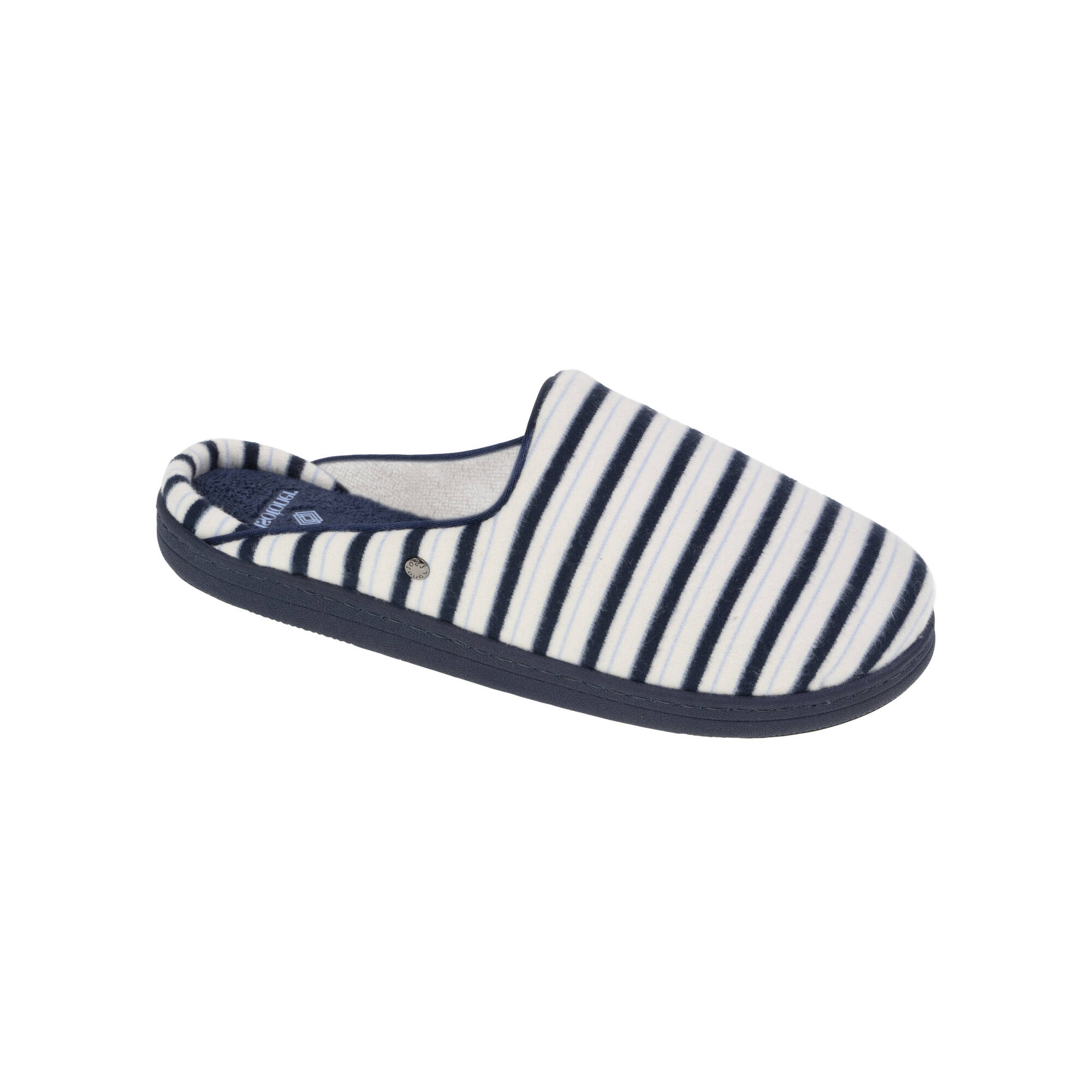 Mules ergonomiques en velours rayé - Blancheporte