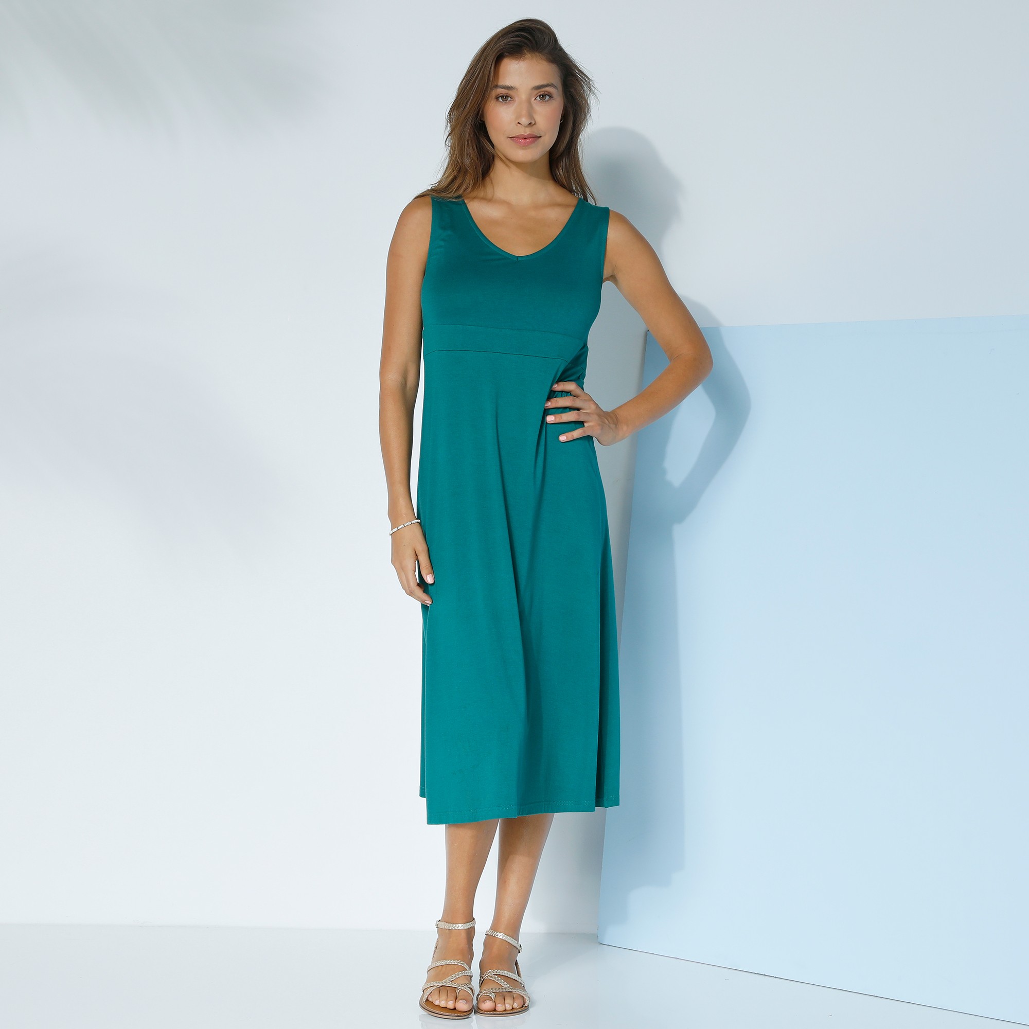 Blanche porte robe mi longue new arrivals