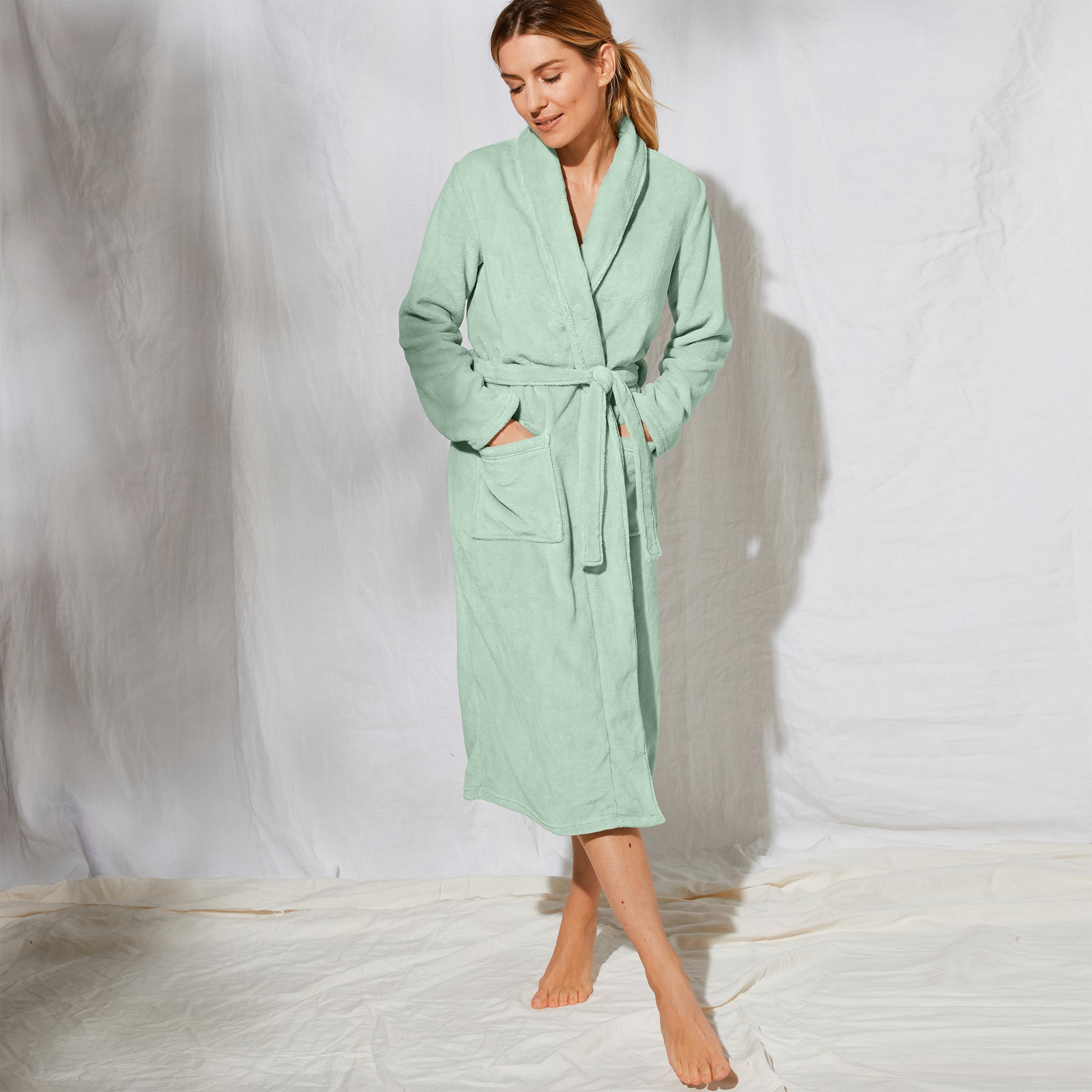 Peignoir Polaire Toucher Peluche Manches Longues, Longueur 115 Cm - Blancheporte