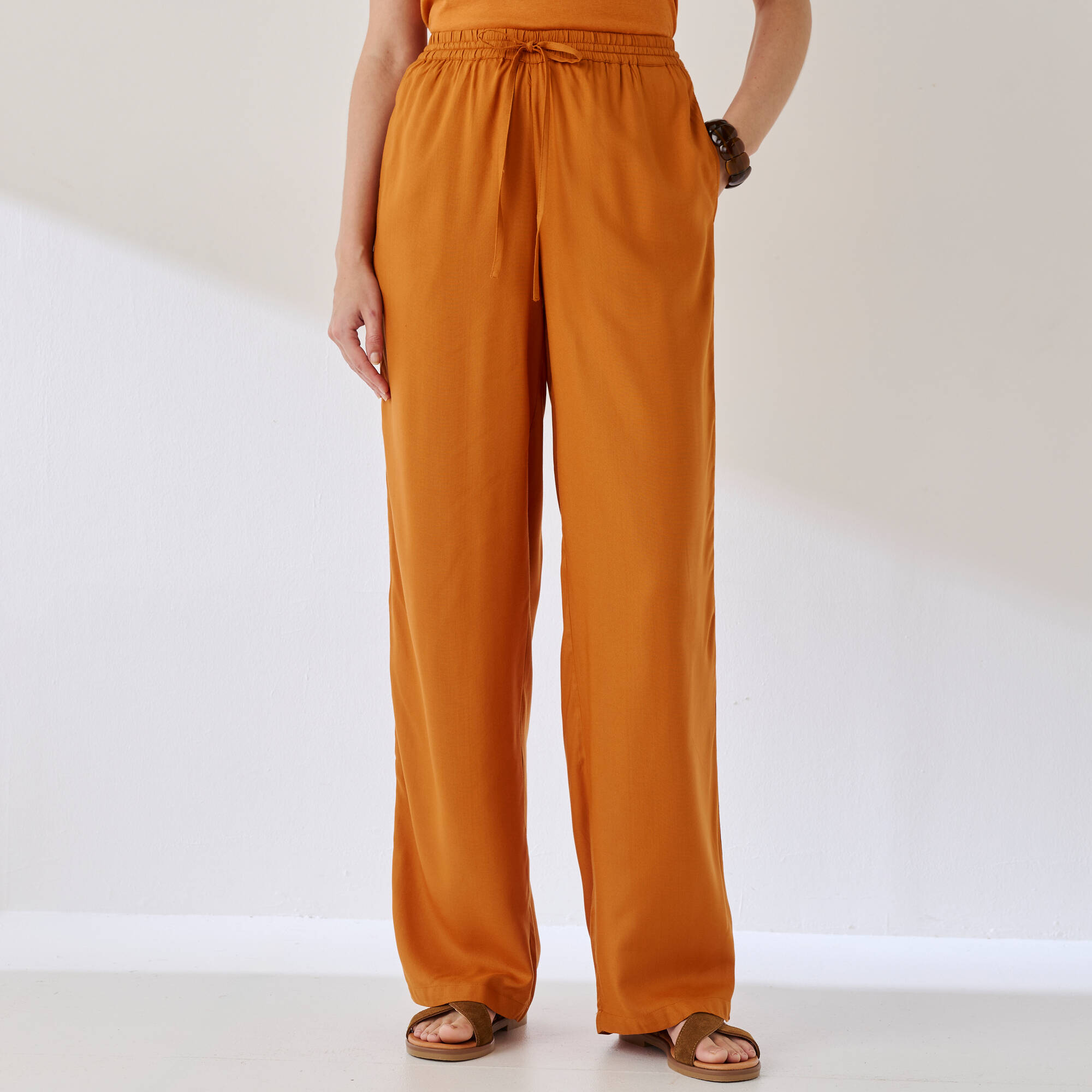 Pantalon large fluide uni - Blancheporte