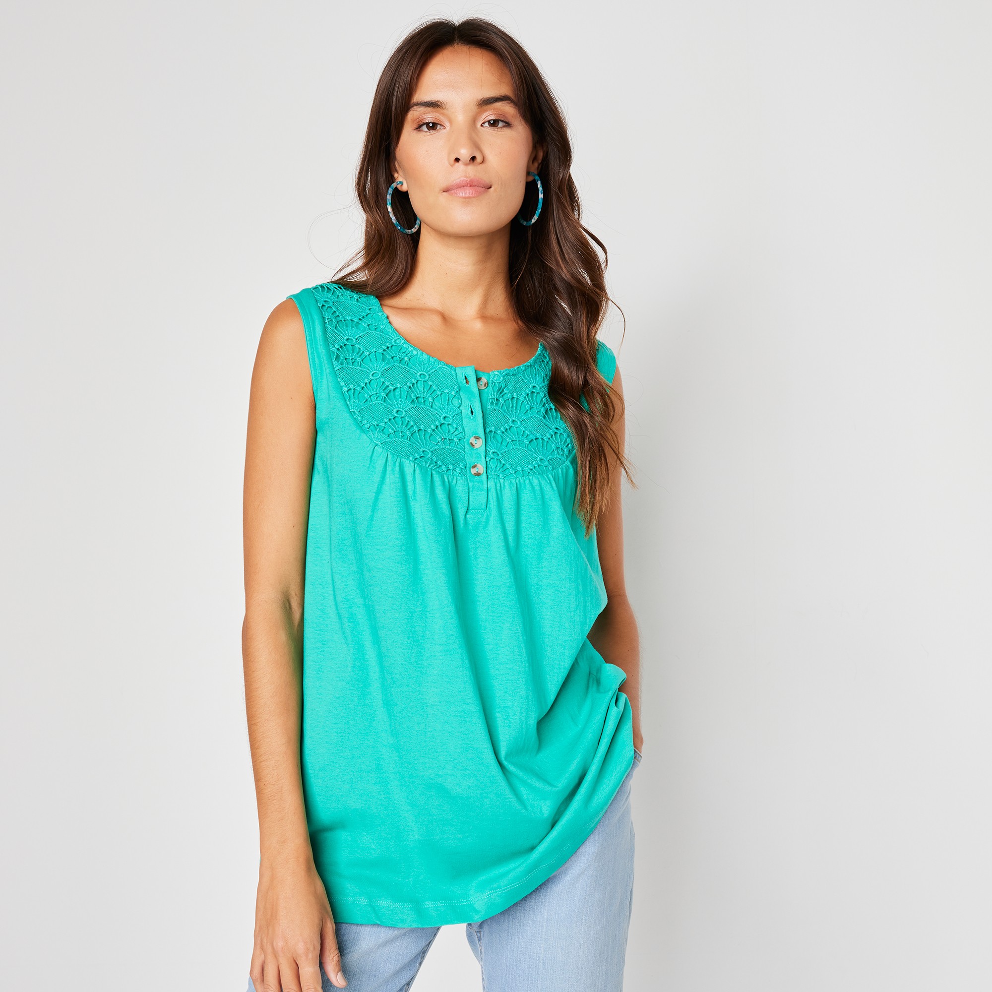 Débardeur À Plastron Macramé - Blancheporte