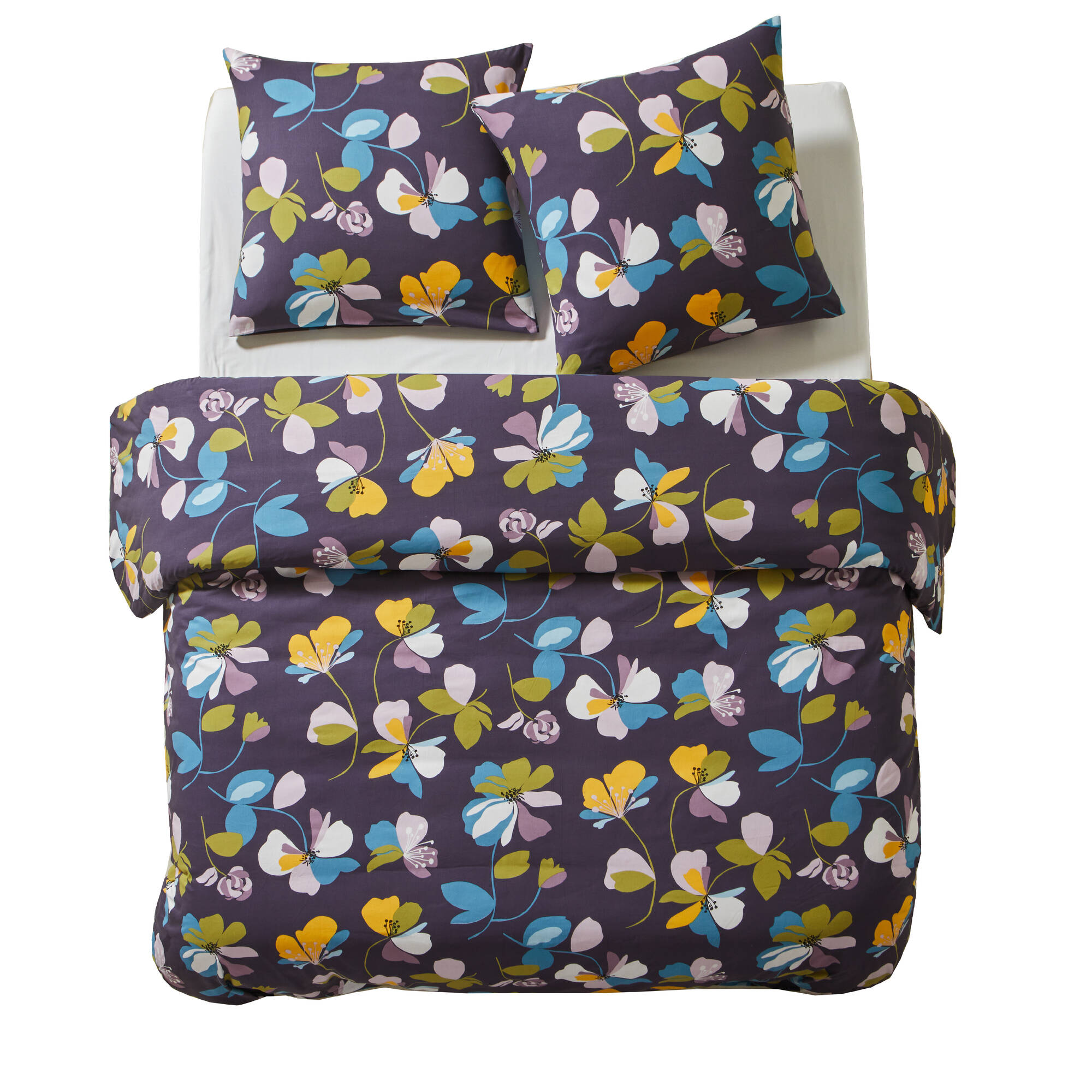 Blancheporte Parure de lit taie(s) + housse de couette Soizic imprimée fleurs en coton