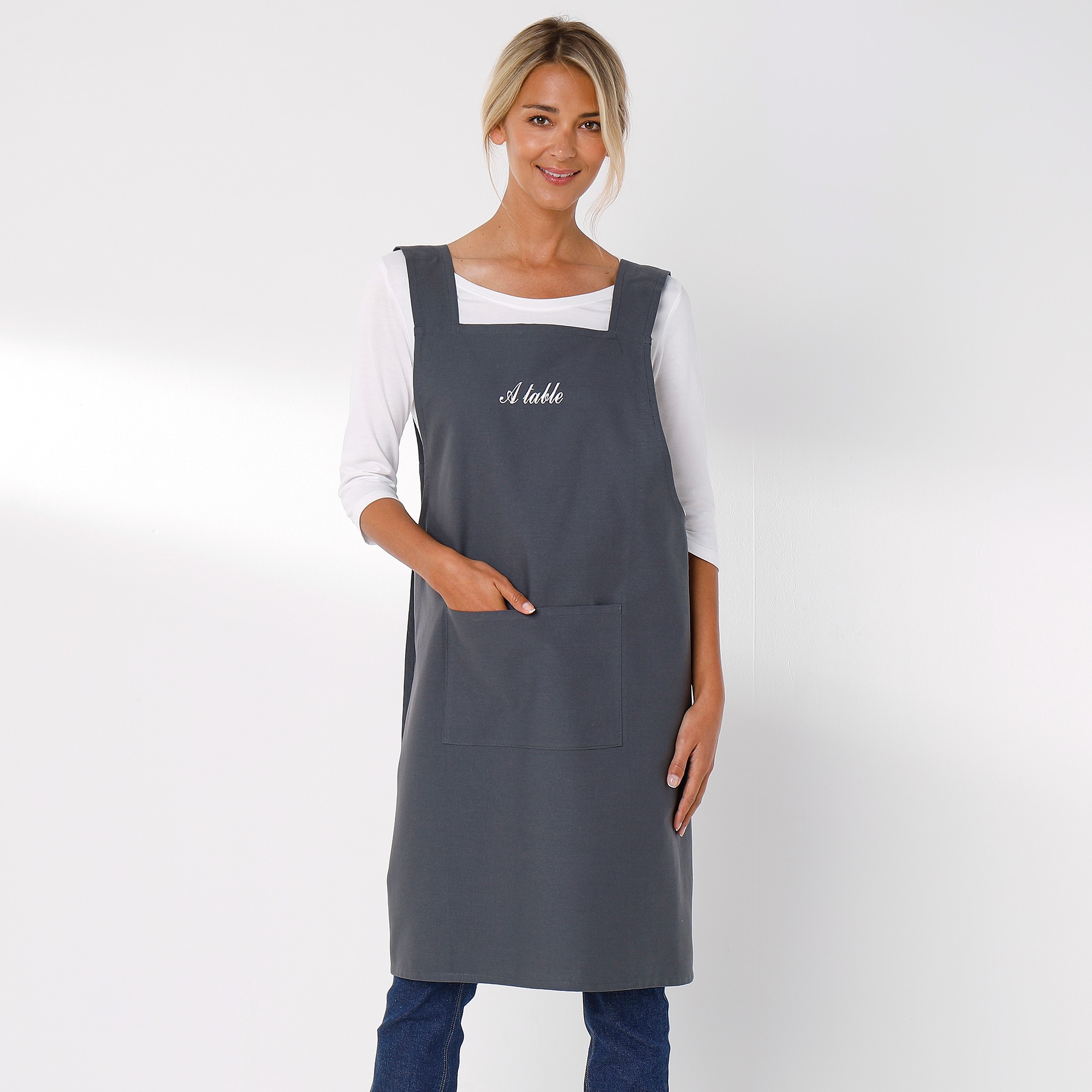 Tablier De Cuisine Japonais Coton Uni Personnalisable - Blancheporte