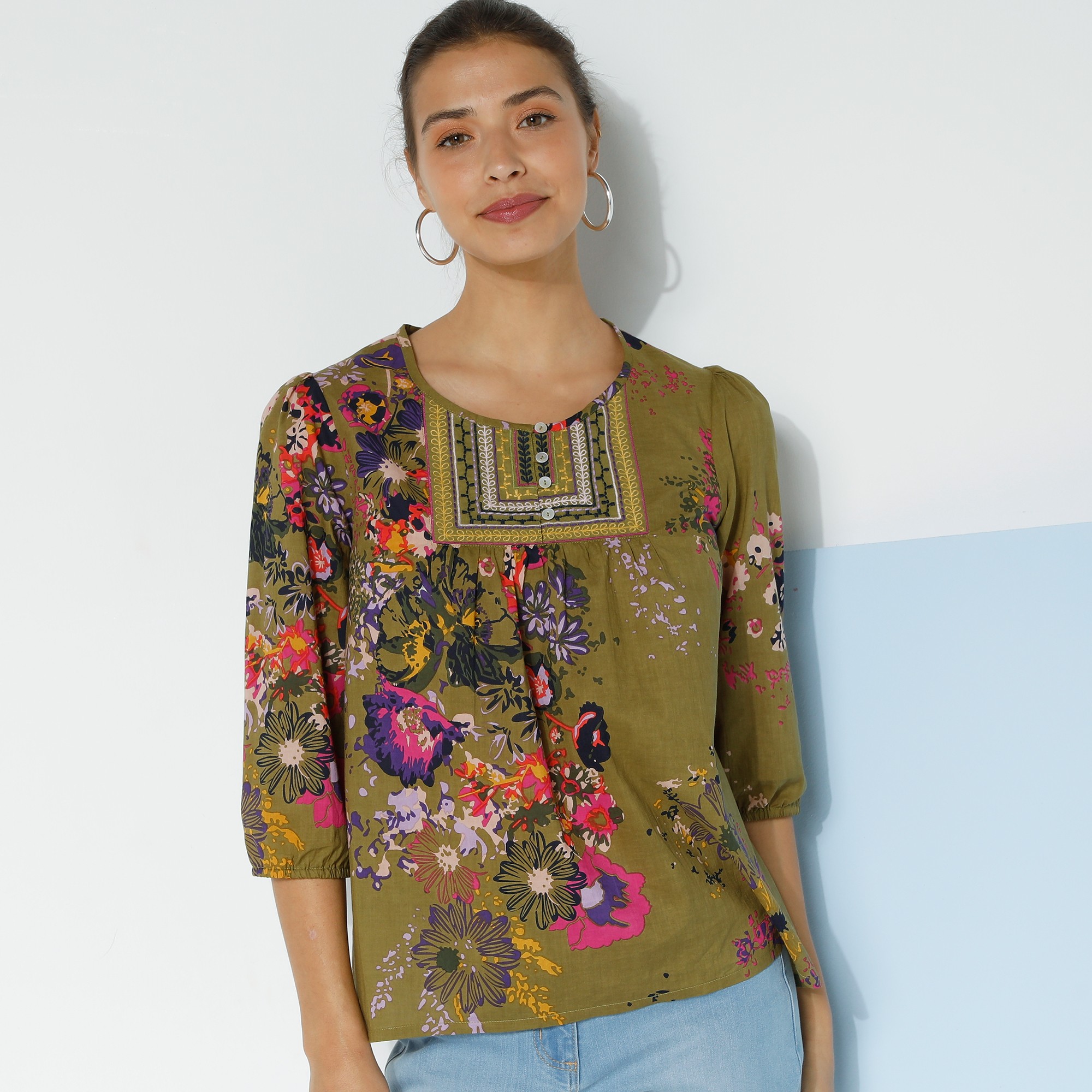 Blouse Imprimée Fleurs - Blancheporte