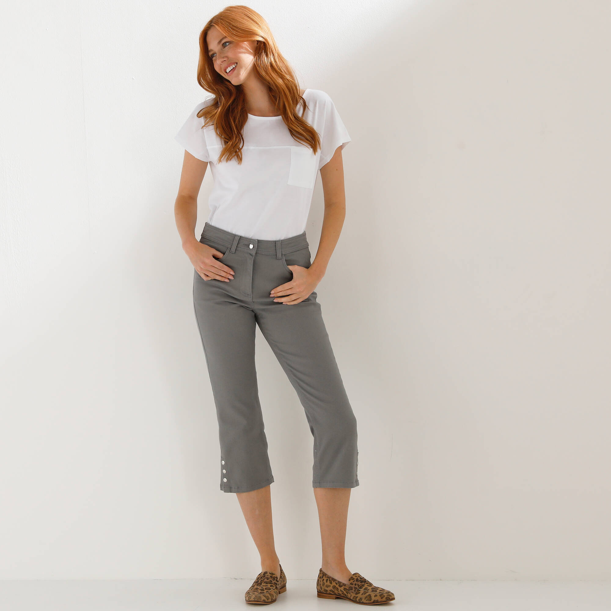 Pantacourt en toile bas pressionn - Blancheporte 38$