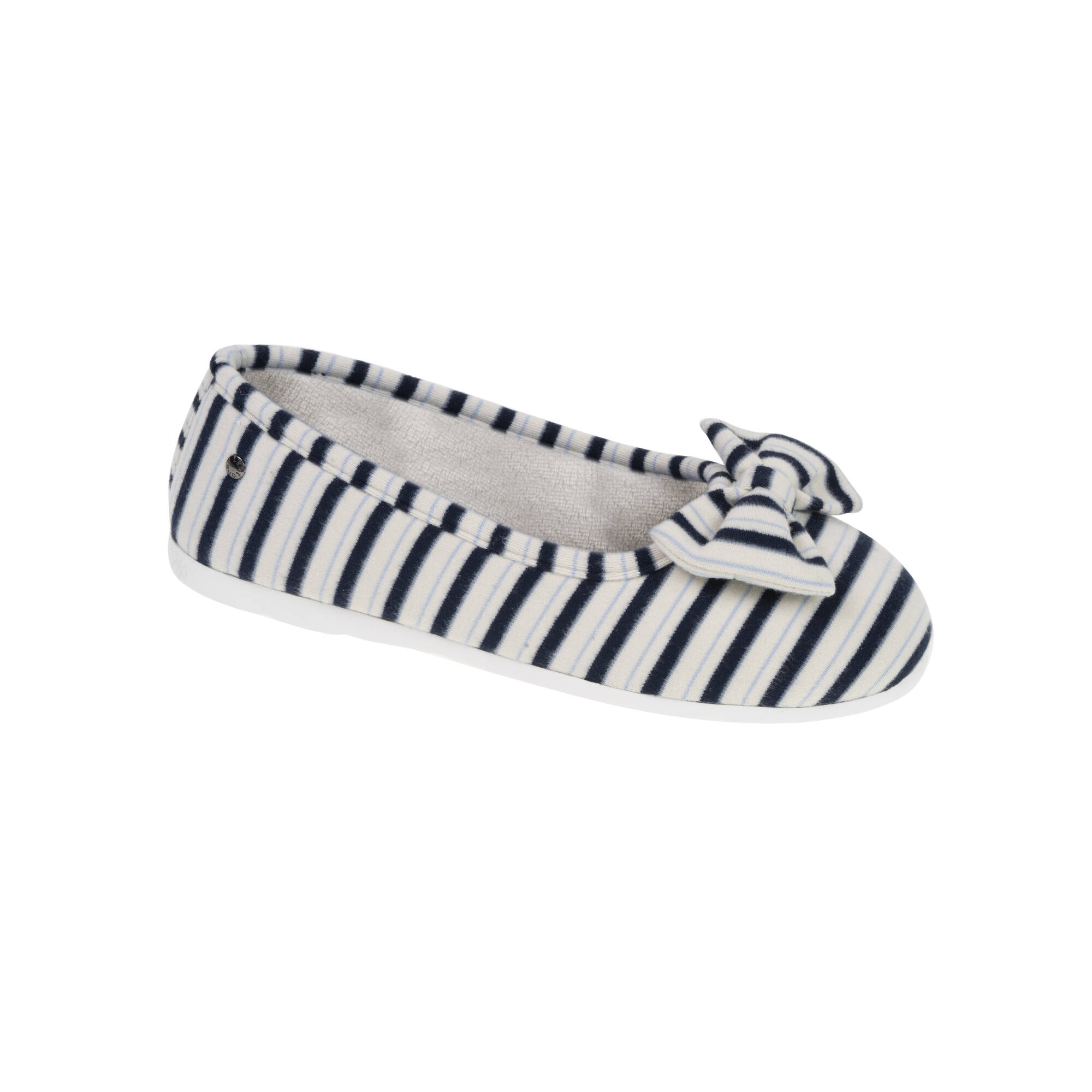Ballerines ergonomiques en velours ray large nud - Blancheporte 40 €