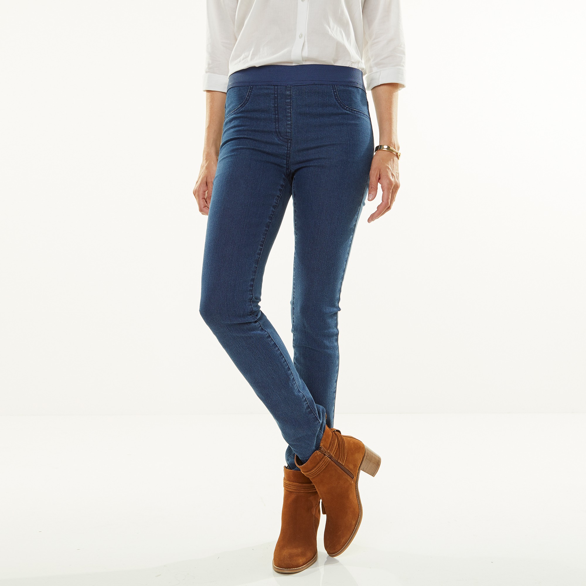 Jegging Denim Taille Élastiquée - Petite Stature - Blancheporte