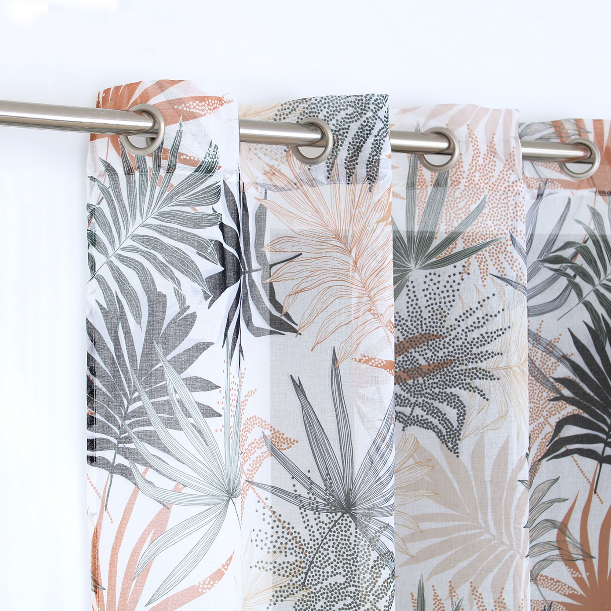 Voilage Imprimé Feuilles Tropicales - Blancheporte