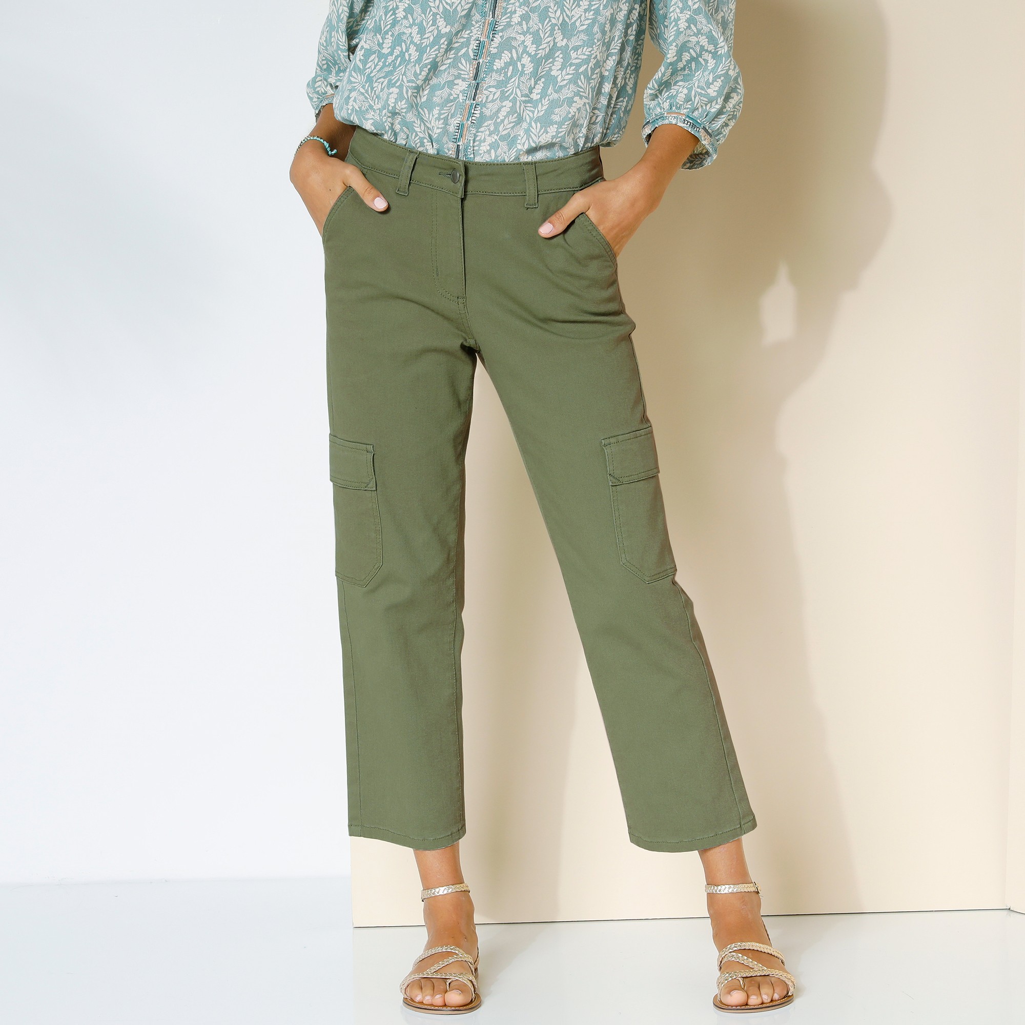 Pantalon 7/8ème Cargo, Twill Stretch - Blancheporte