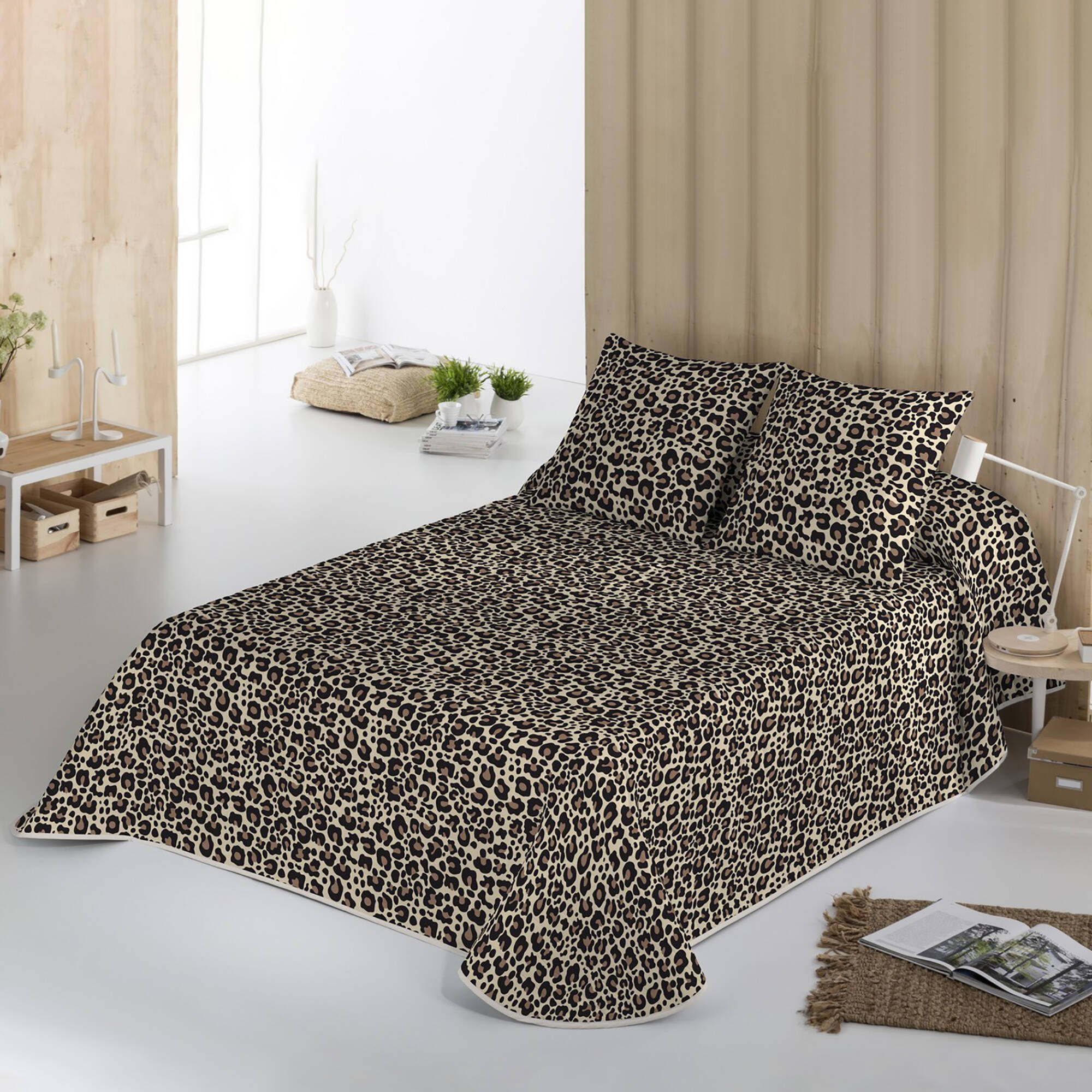 Couvre-lit matelassé Léo imprimé léopard - Blancheporte