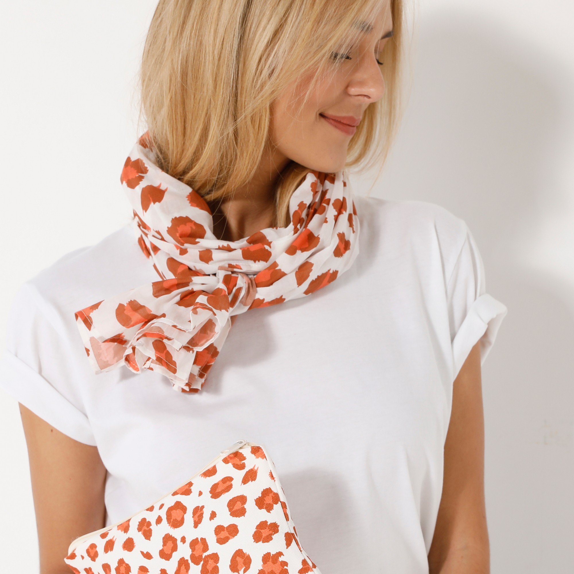 Foulard Imprimé Graphique, 160x70 Cm - Coton - Blancheporte