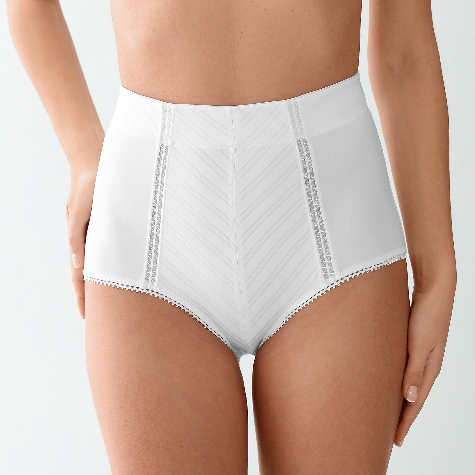 Gaine Affinante Maille Satinée Et Tulle Jacquard - Maintien Intense - Blancheporte