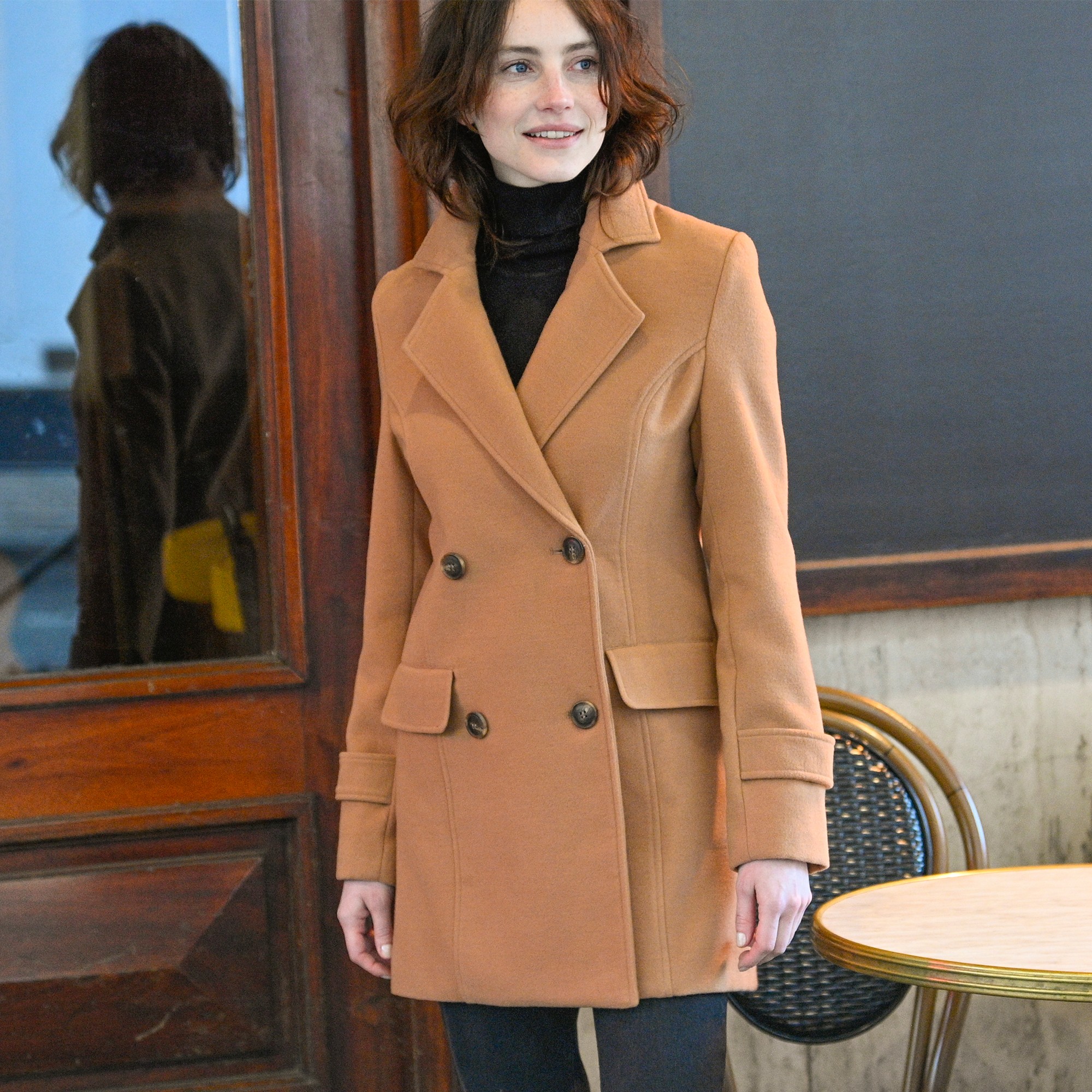 Manteau caban boutonn uni caramel Blancheporte