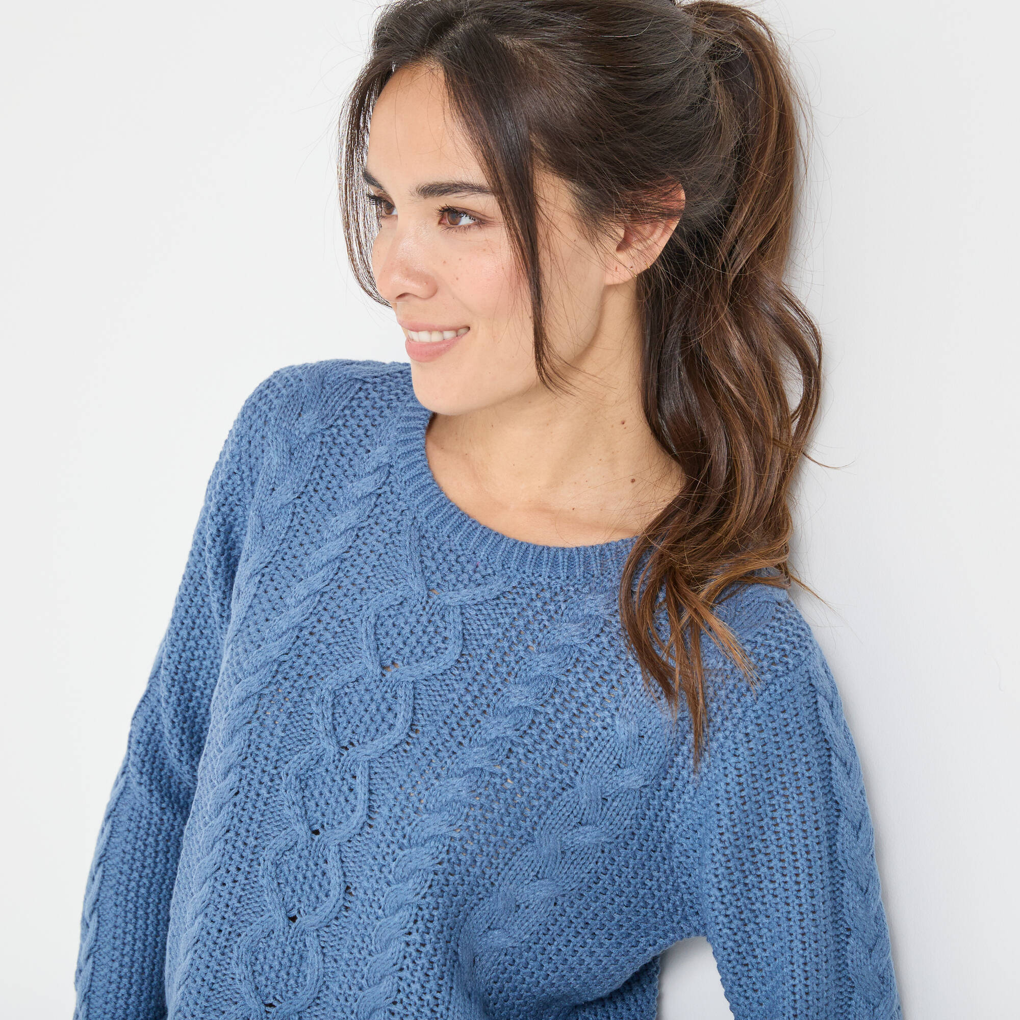 Pull col rond maille torsade - Blancheporte 36$