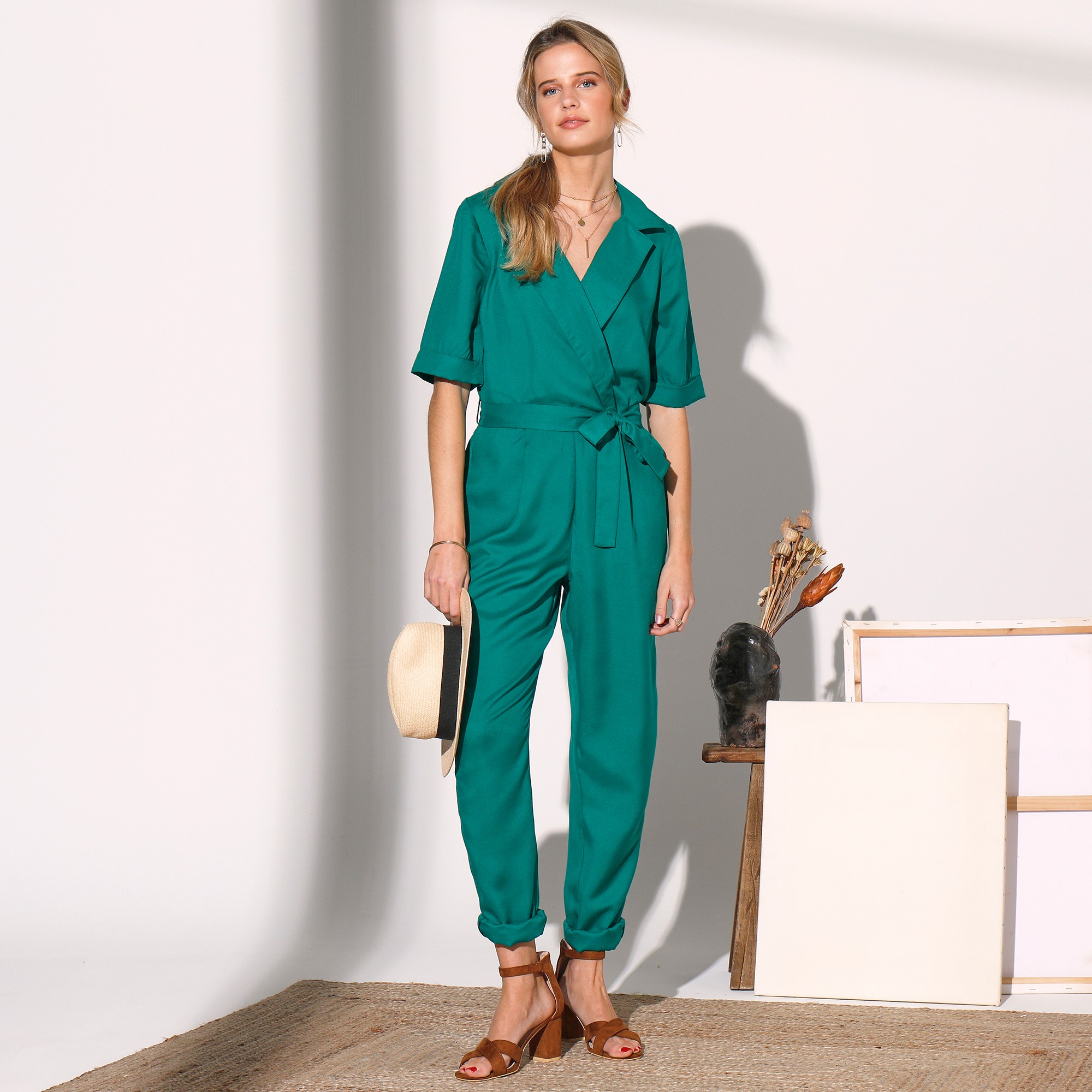 Combinaison Pantalon Fluide Décolleté Cache-coeur - Blancheporte