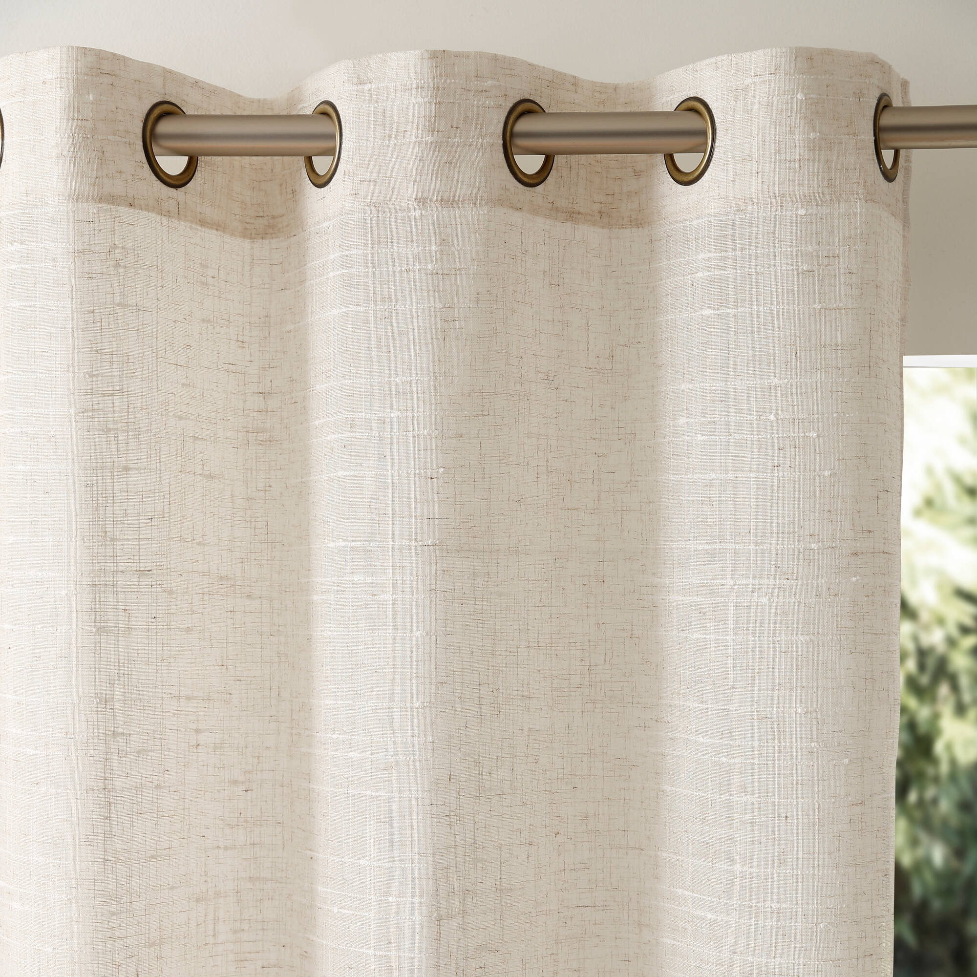 Panneau Voilage Tissage Fantaisie - Finition Oeillets - Blancheporte