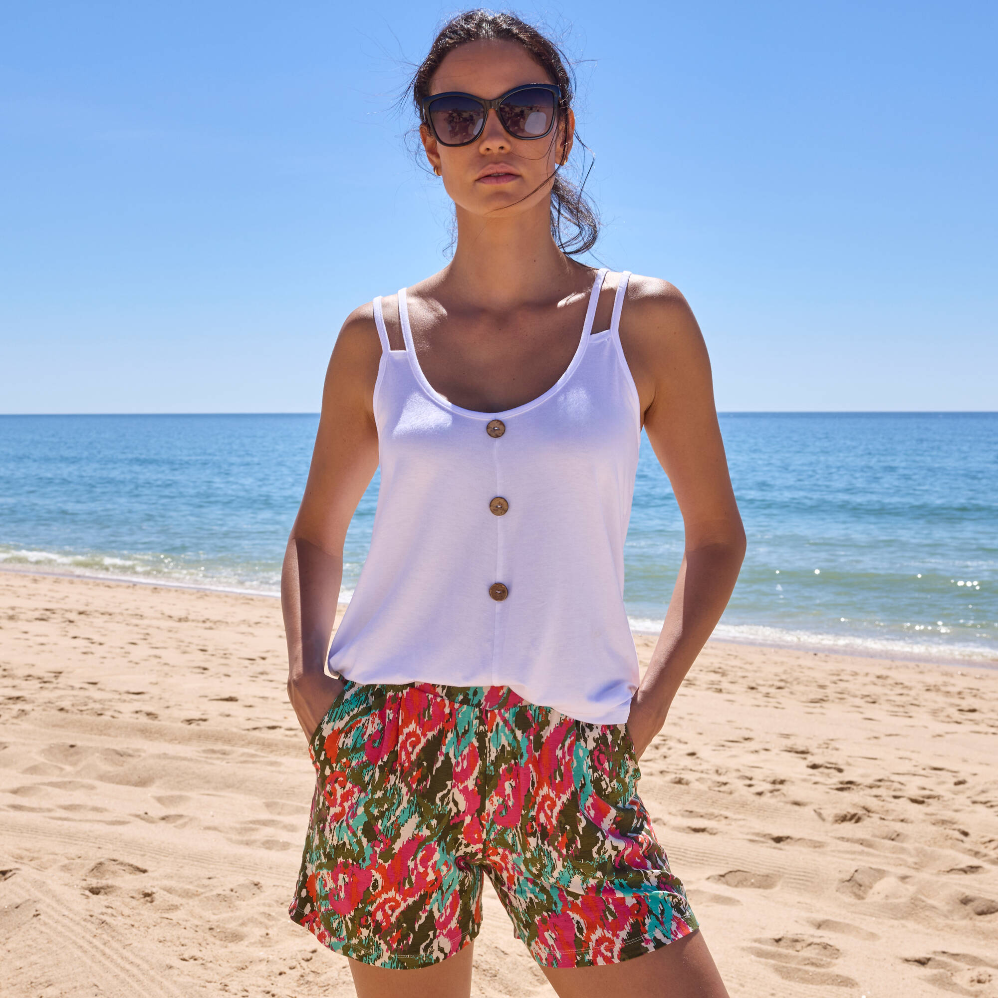 Short large fluide imprim etnique - Blancheporte 20$
