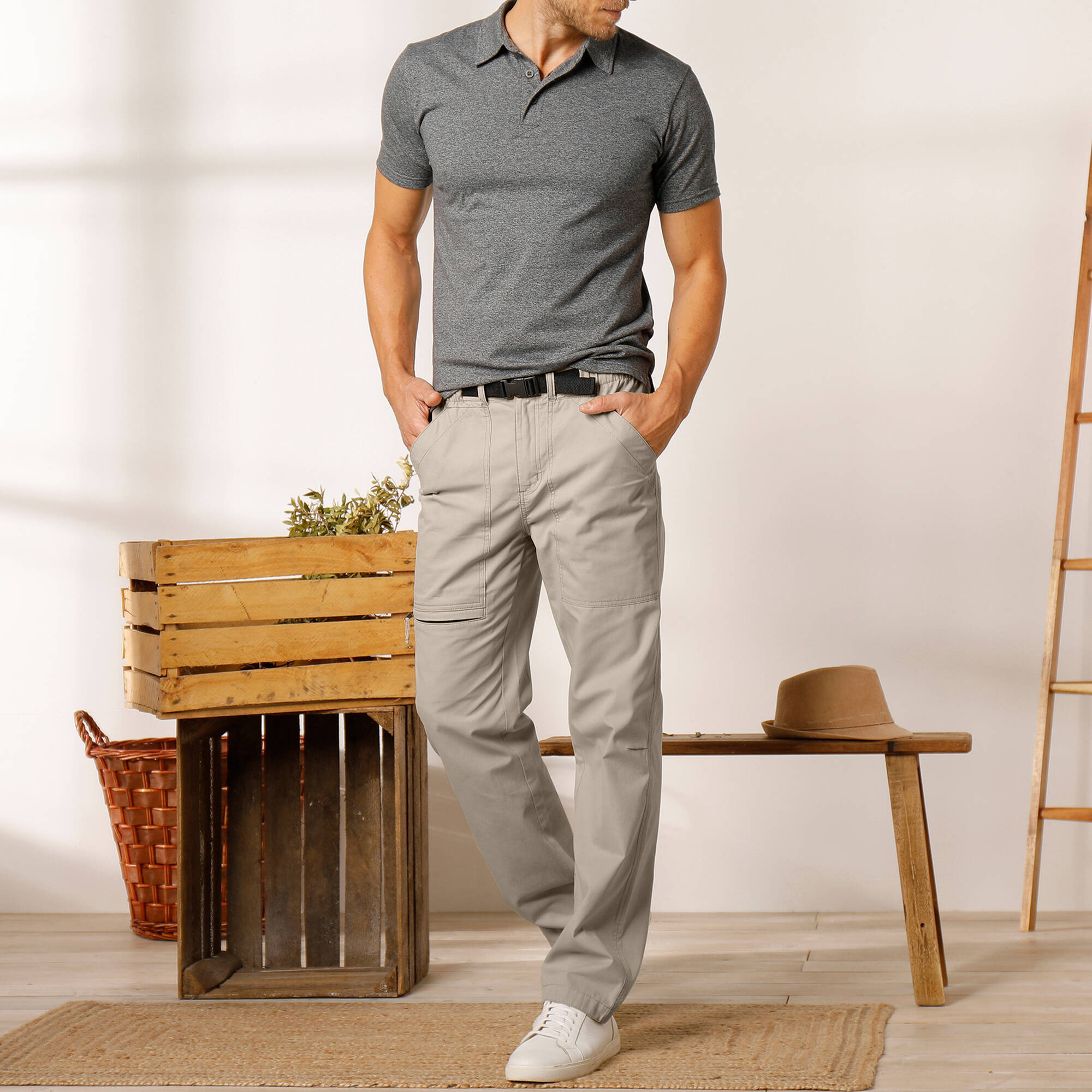 Pantalon 34 lastiqu ceinture assortie - Blancheporte 40$