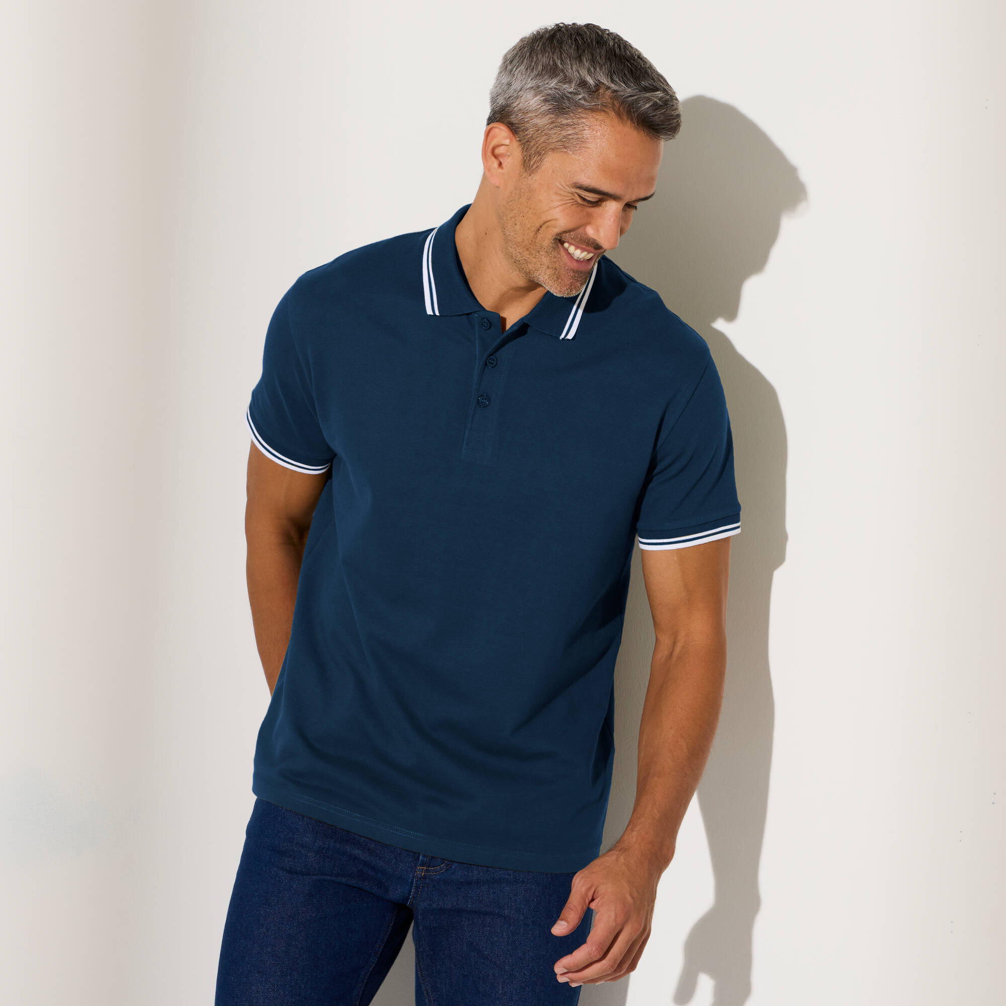 Polo uni maille piquée manches courtes - Blancheporte