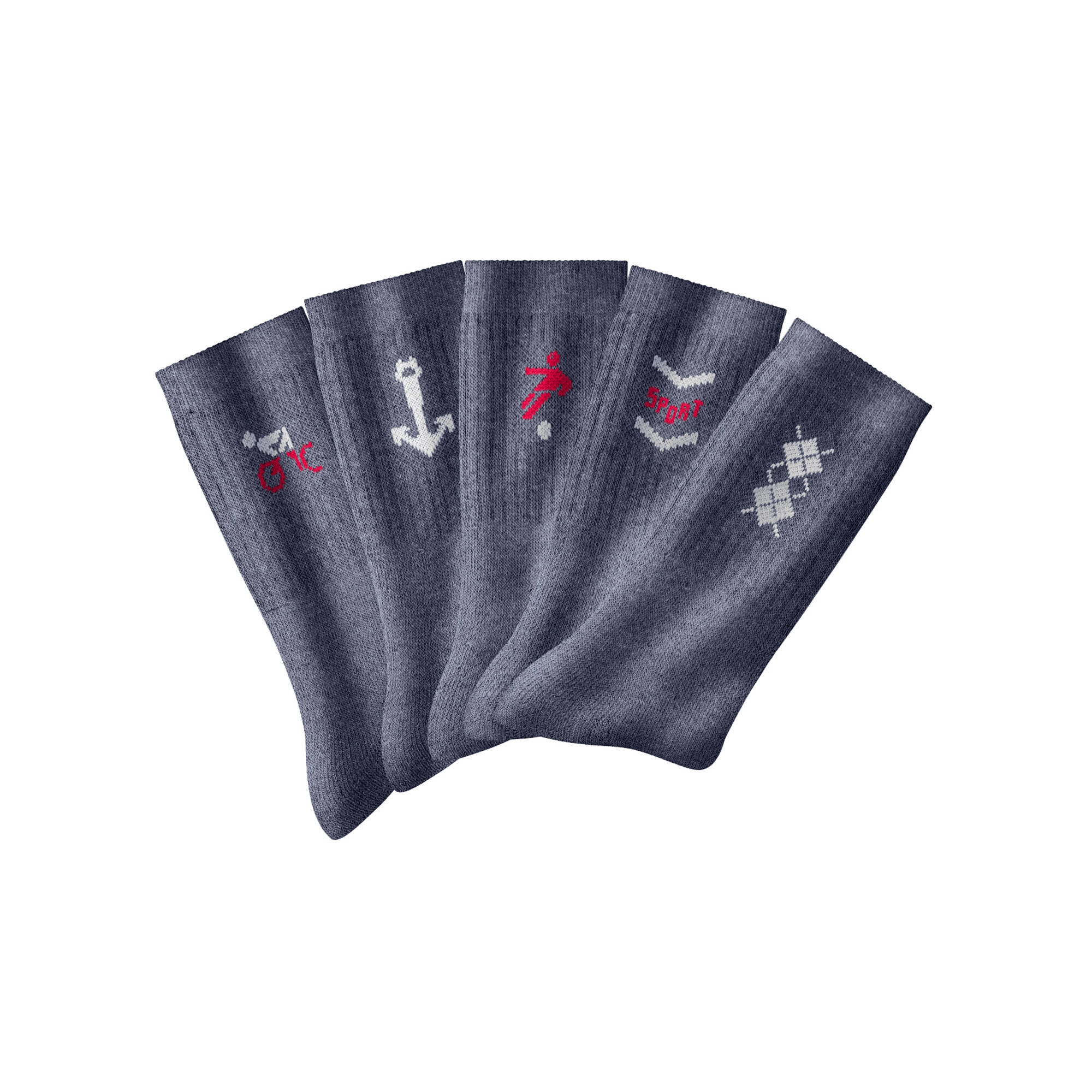 Mi-chaussettes motifs sport - lot de 10 paires - Blancheporte 27 €
