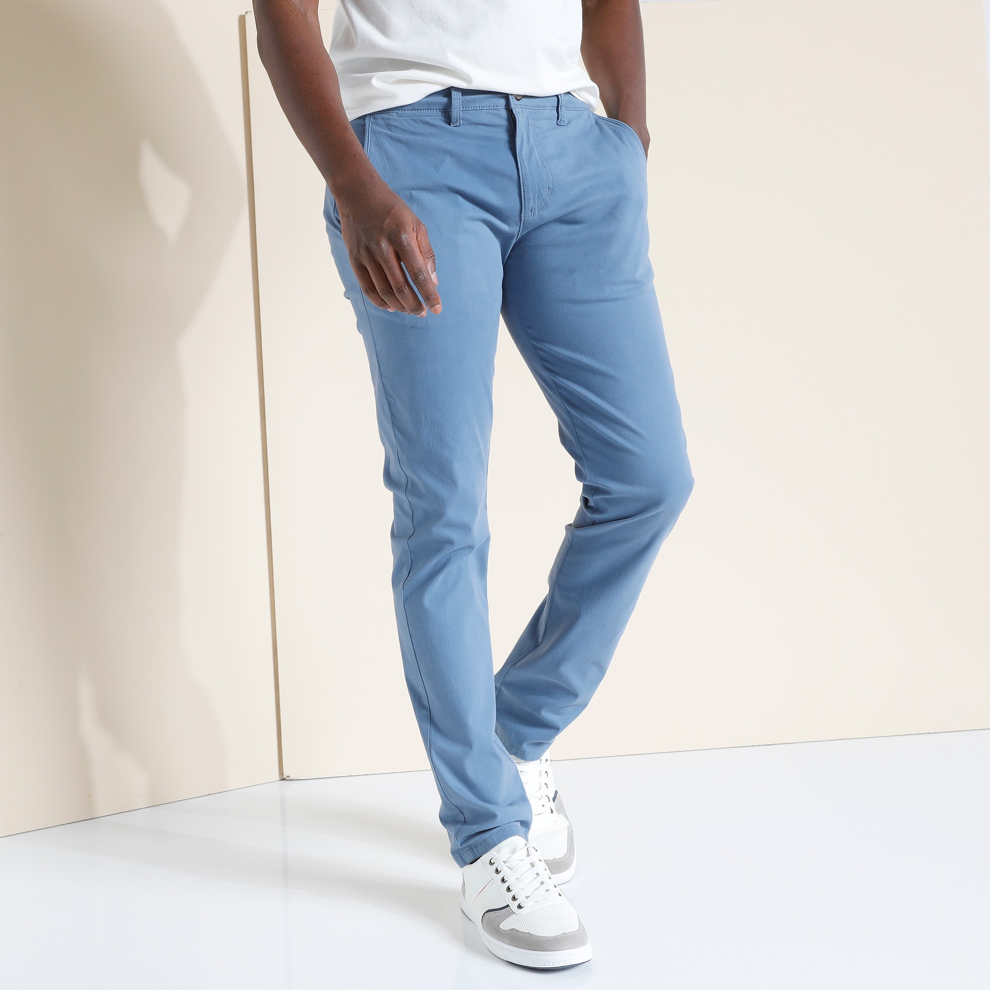 Pantalon Chino Uni Sergé Stretch Grand Confort - Blancheporte