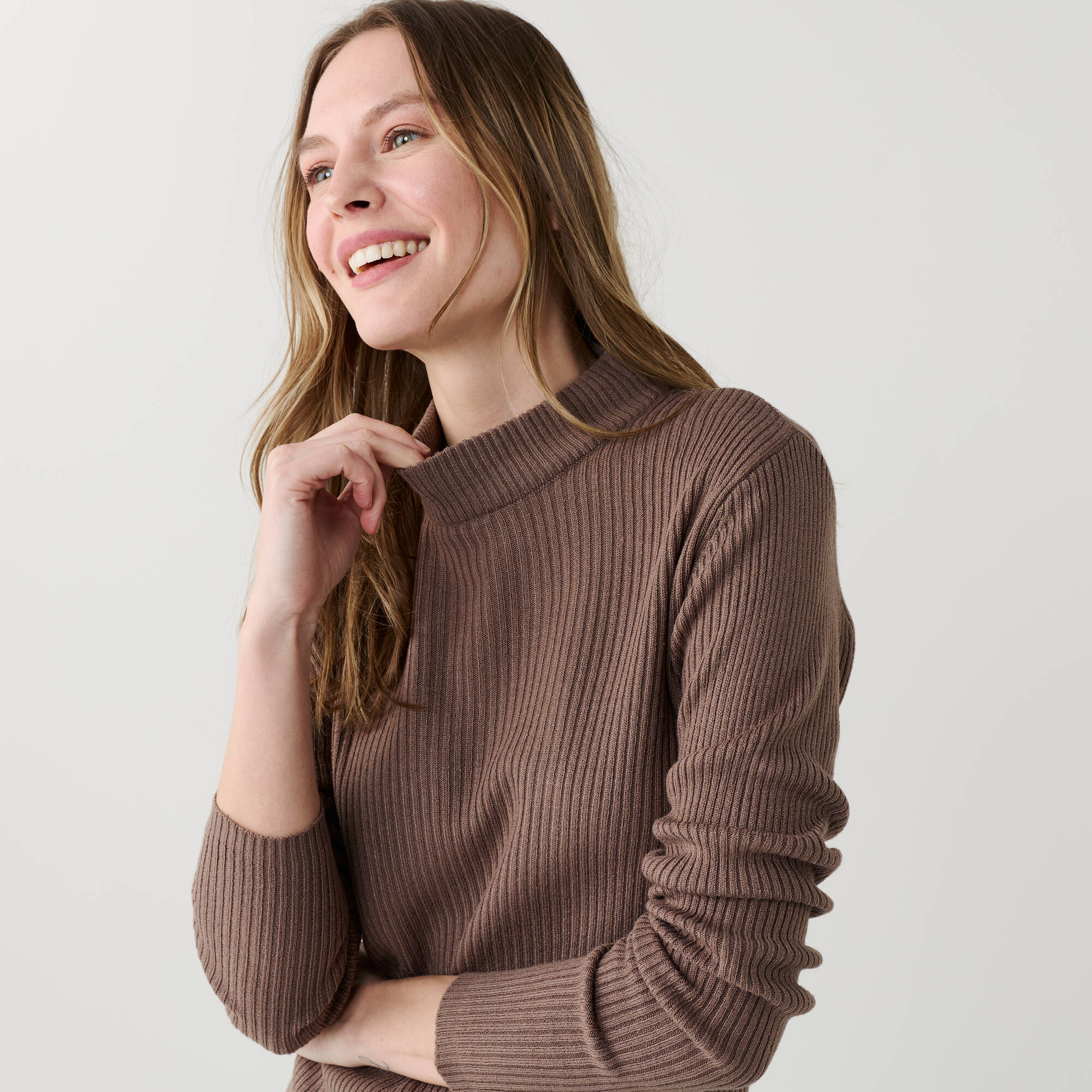 Pull col montant long maille ctele - Blancheporte 18$