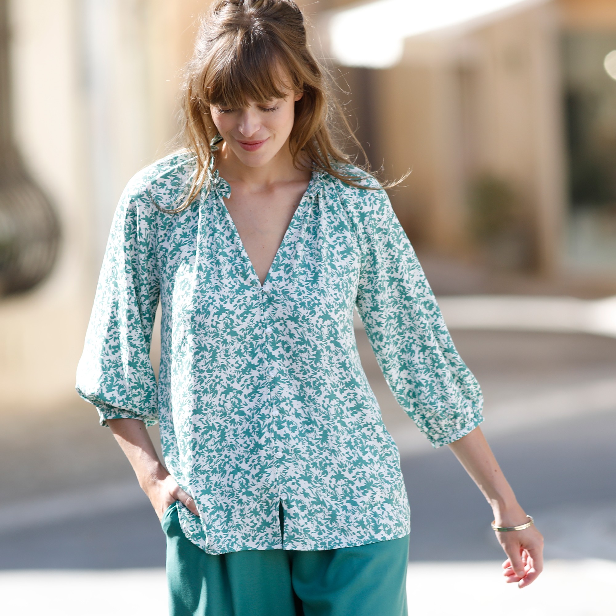 Chemisier Imprimé, Crêpe Polyester Recyclé(**) - Blancheporte