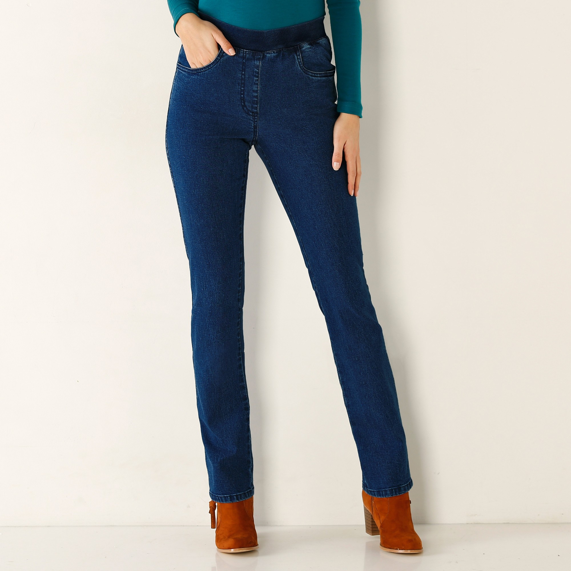 Jean confort sales taille élastiquée femme