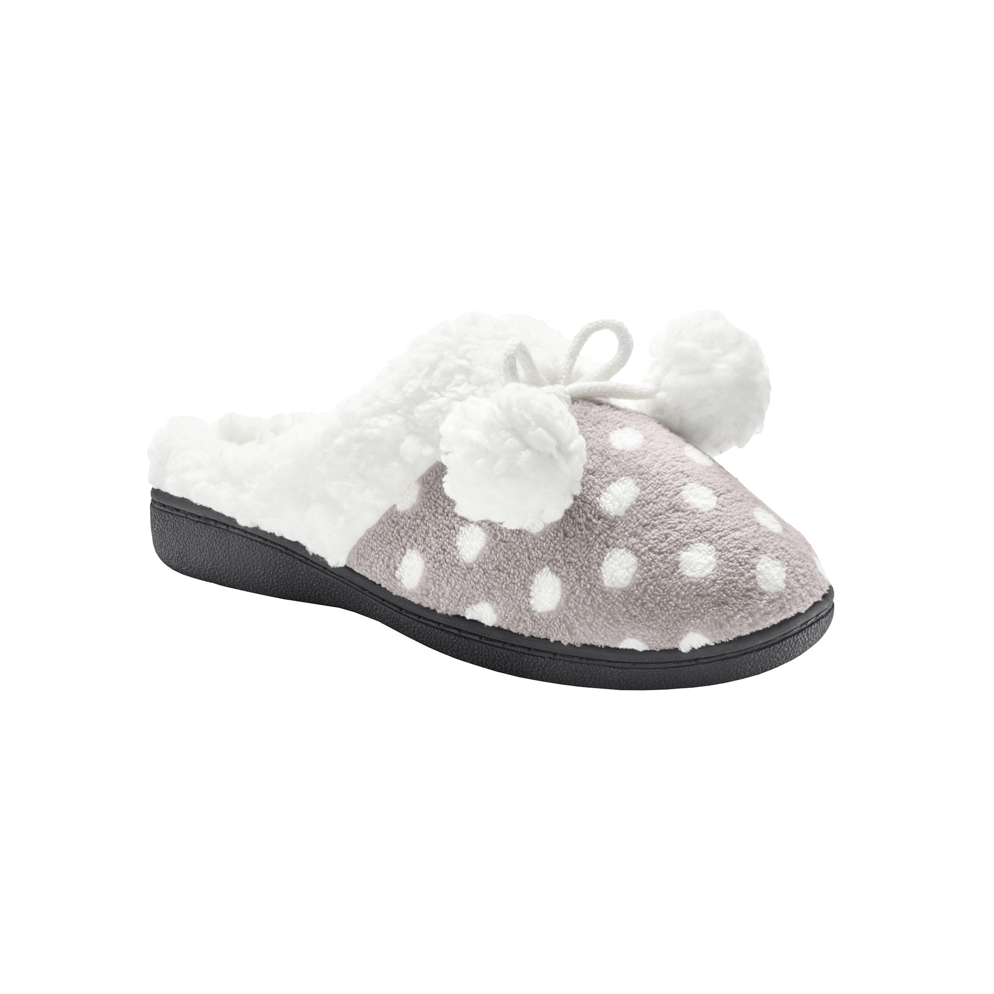 Chaussons Mules Polaires Imprimées Pois - Blancheporte
