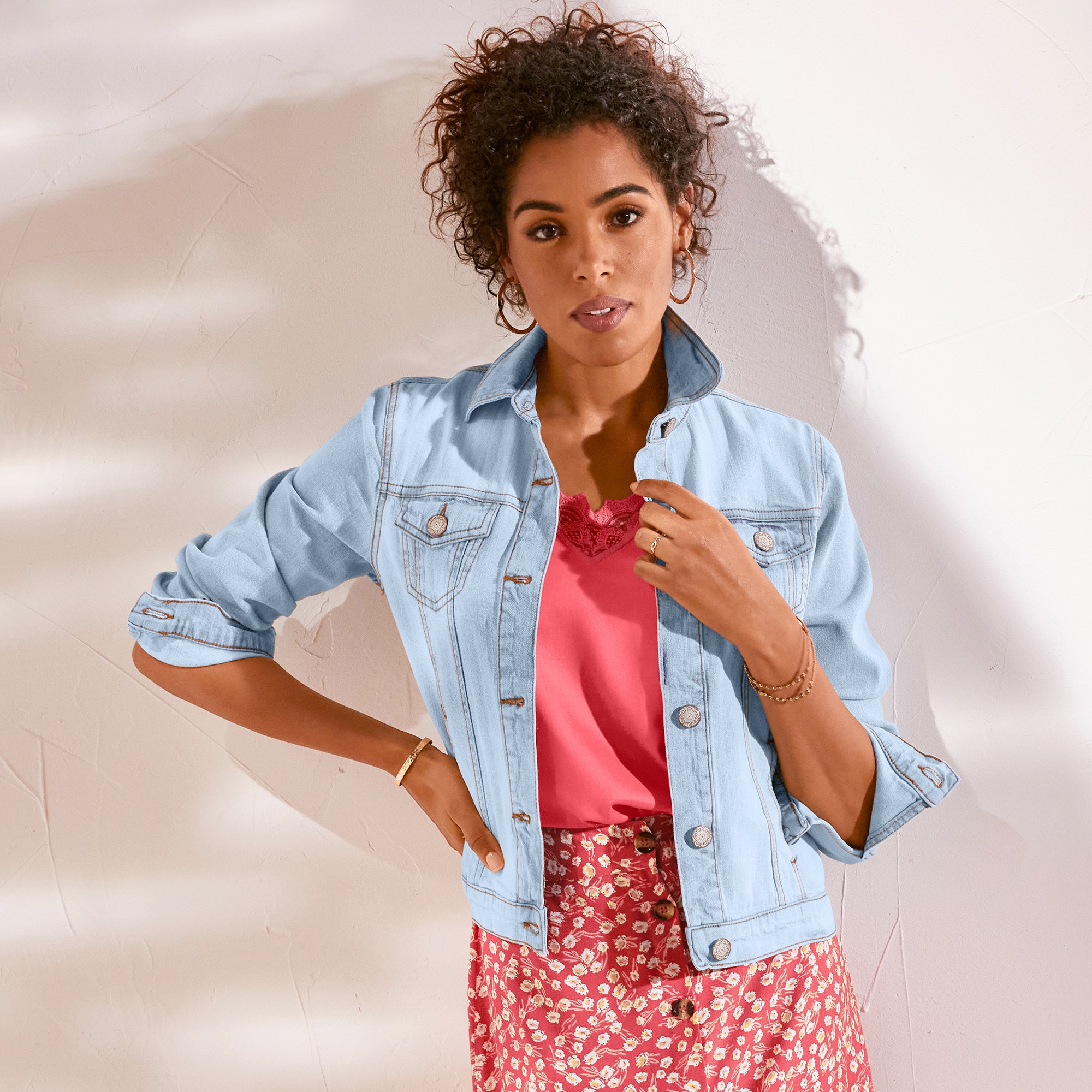 Veste Boutonnée, Jean - Blancheporte